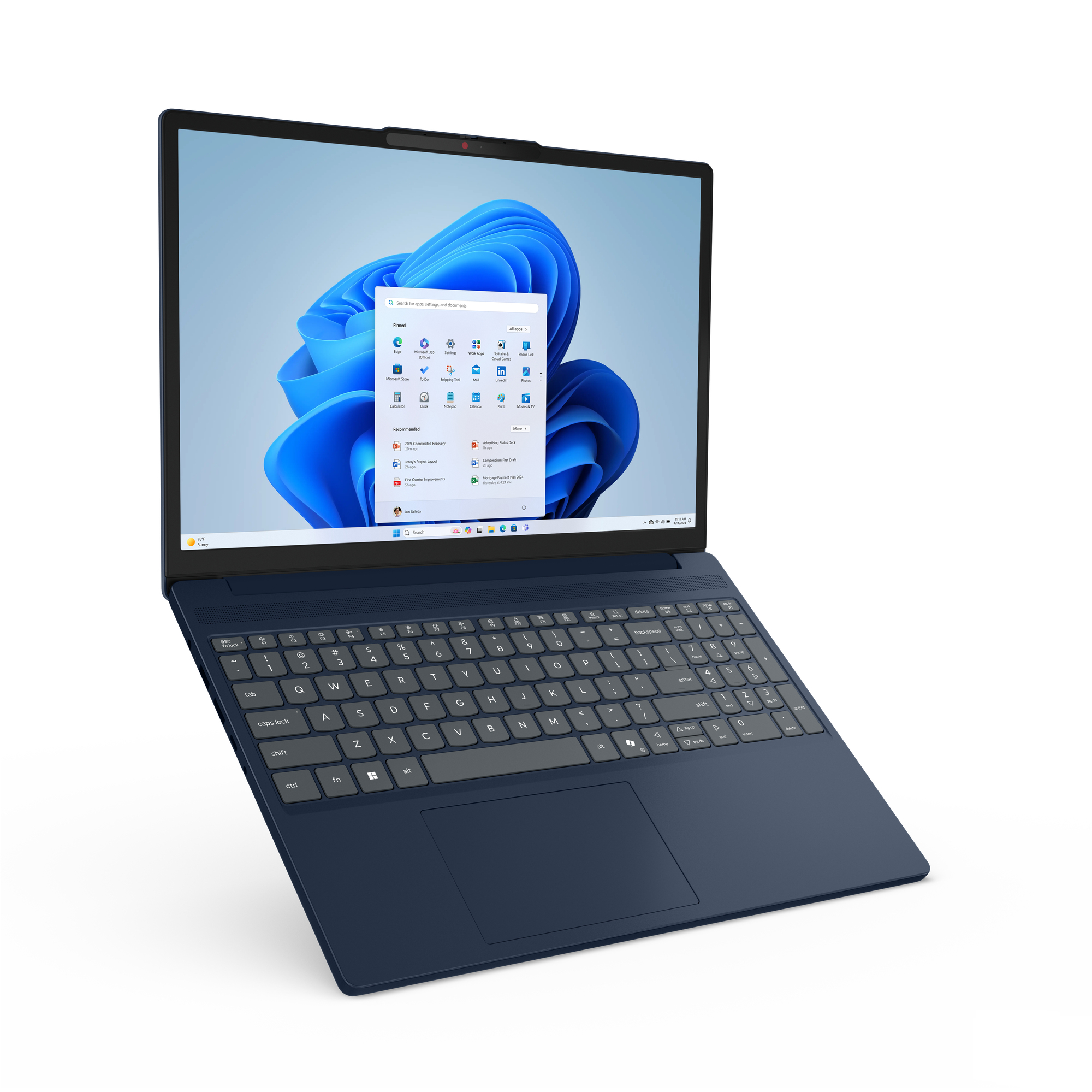 Lenovo IdeaPad Slim 3 15IRH10 Intel® Core™ i5 i5-13420H Laptop 38,9 cm (15.3") WUXGA 16 GB DDR5-SDRAM 512 GB SSD Wi-Fi 6 (802.11ax) Angielski Niebieski - obrazek 3