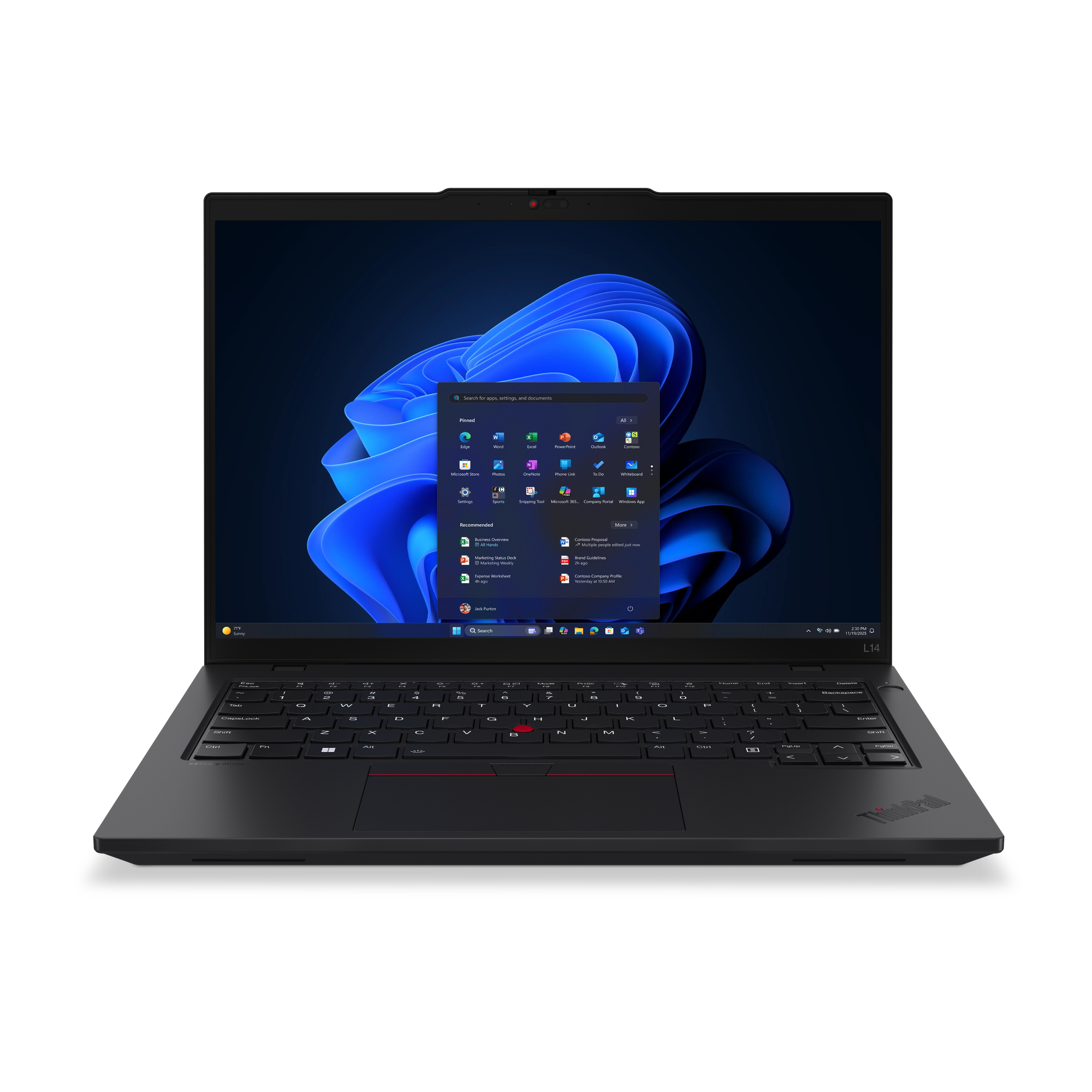 Lenovo ThinkPad L14 Gen 6 (Intel) Intel Core Ultra 5 225U Laptop 35,6 cm (14") WUXGA 32 GB DDR5-SDRAM 1 TB SSD Wi-Fi 6E (802.11ax) Windows 11 Pro Niemiecki Czarny