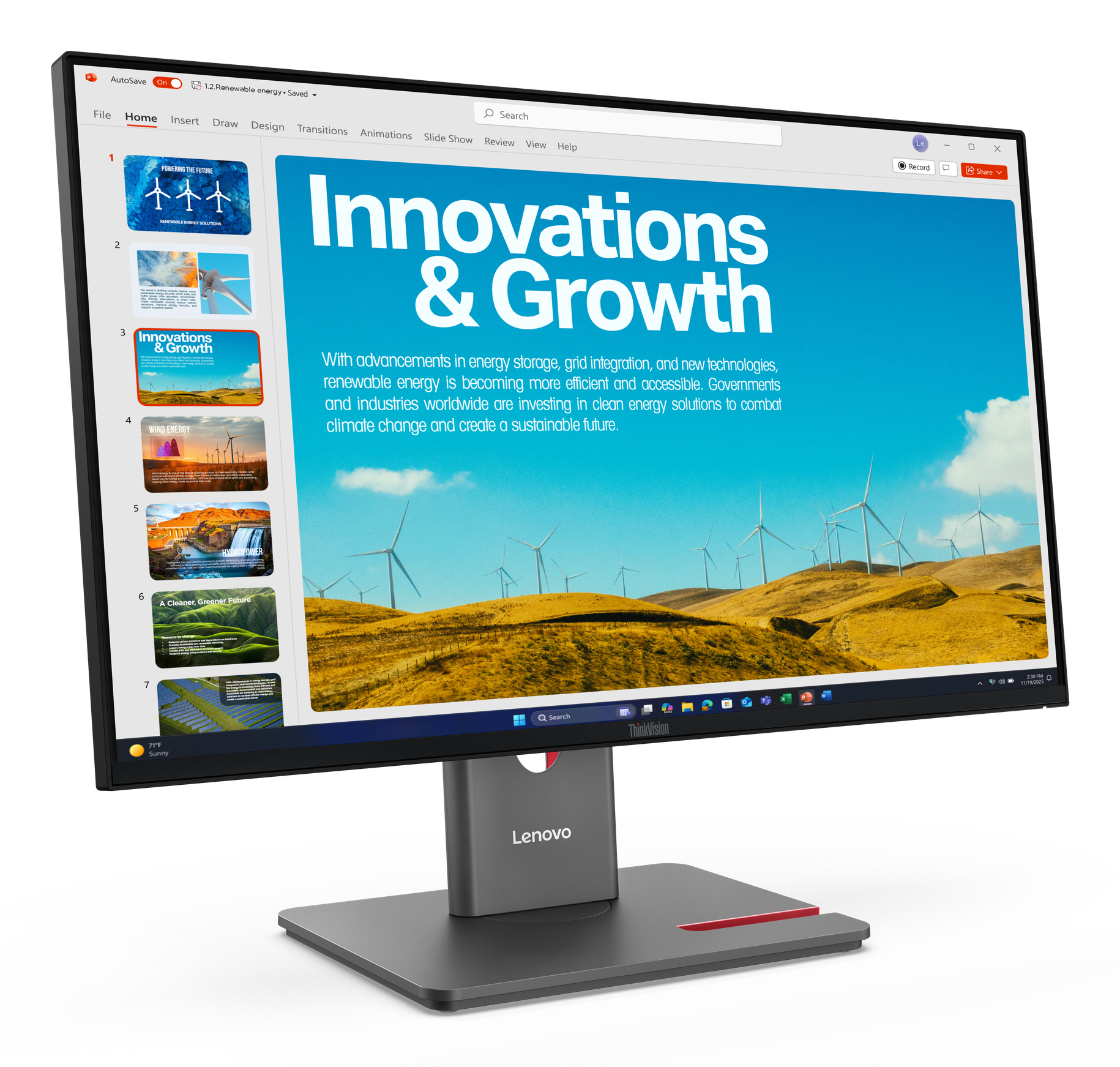 Lenovo ThinkVision P24QD-40 monitor komputerowy 60,5 cm (23.8") 2560 x 1440 px Quad HD LCD Czarny - obrazek 3