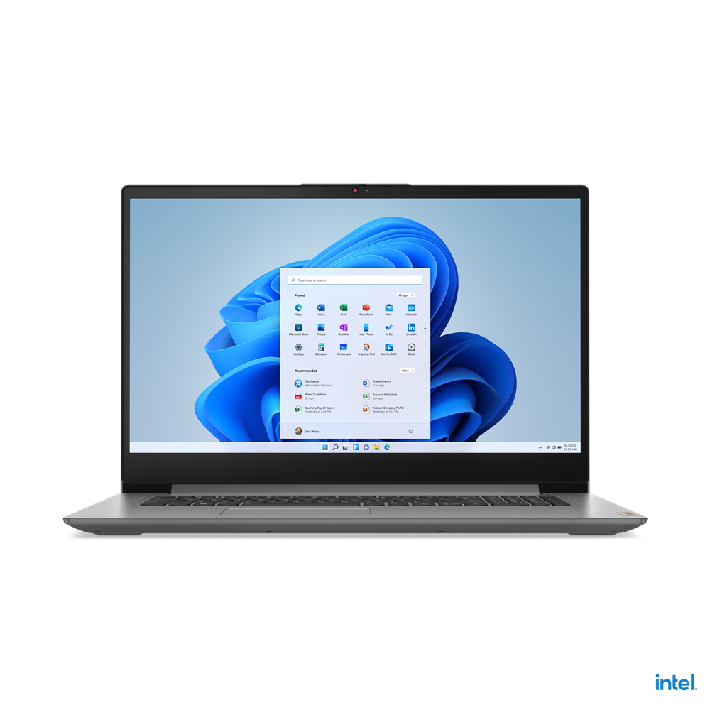 Lenovo IdeaPad 3 17IAU7 Intel® Core™ i3 i3-1215U Laptop 43,9 cm (17.3") Full HD 8 GB DDR4-SDRAM 512 GB SSD Wi-Fi 5 (802.11ac) Windows 11 Home Angielski Szary