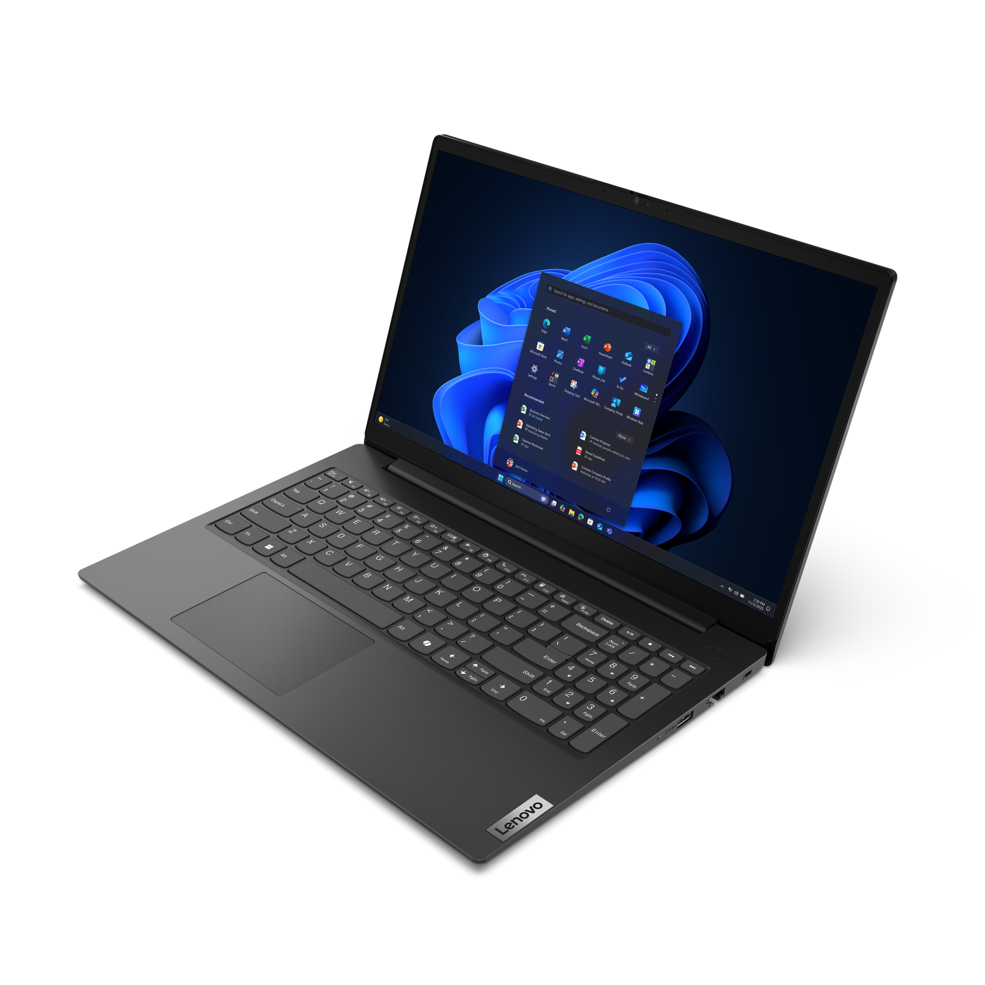 Lenovo V15 G6 ARP AMD Ryzen™ 5 150 Laptop 39,6 cm (15.6") Full HD 16 GB DDR5-SDRAM 512 GB SSD Wi-Fi 6 (802.11ax) Windows 11 Pro Niemiecki Czarny - obrazek 4