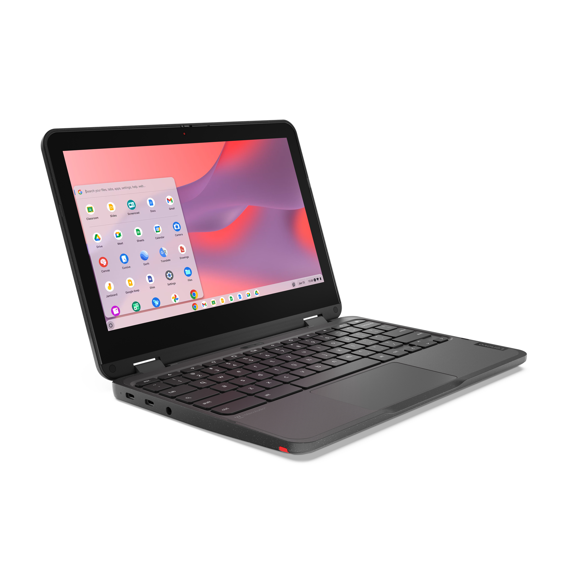 Lenovo 500e Chromebook Gen 4s Intel® N N100 29,5 cm (11.6") Ekran dotykowy HD 8 GB LPDDR5-SDRAM 64 GB eMMC Wi-Fi 6E (802.11ax) ChromeOS Francuski Szary - obrazek 4