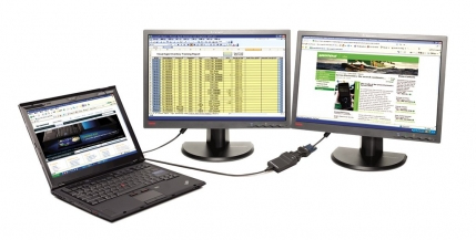 Lenovo USB 3.0 - DVI/VGA zewnętrzna karta graficzna usb 2048 x 1152 px Czarny - obrazek 4