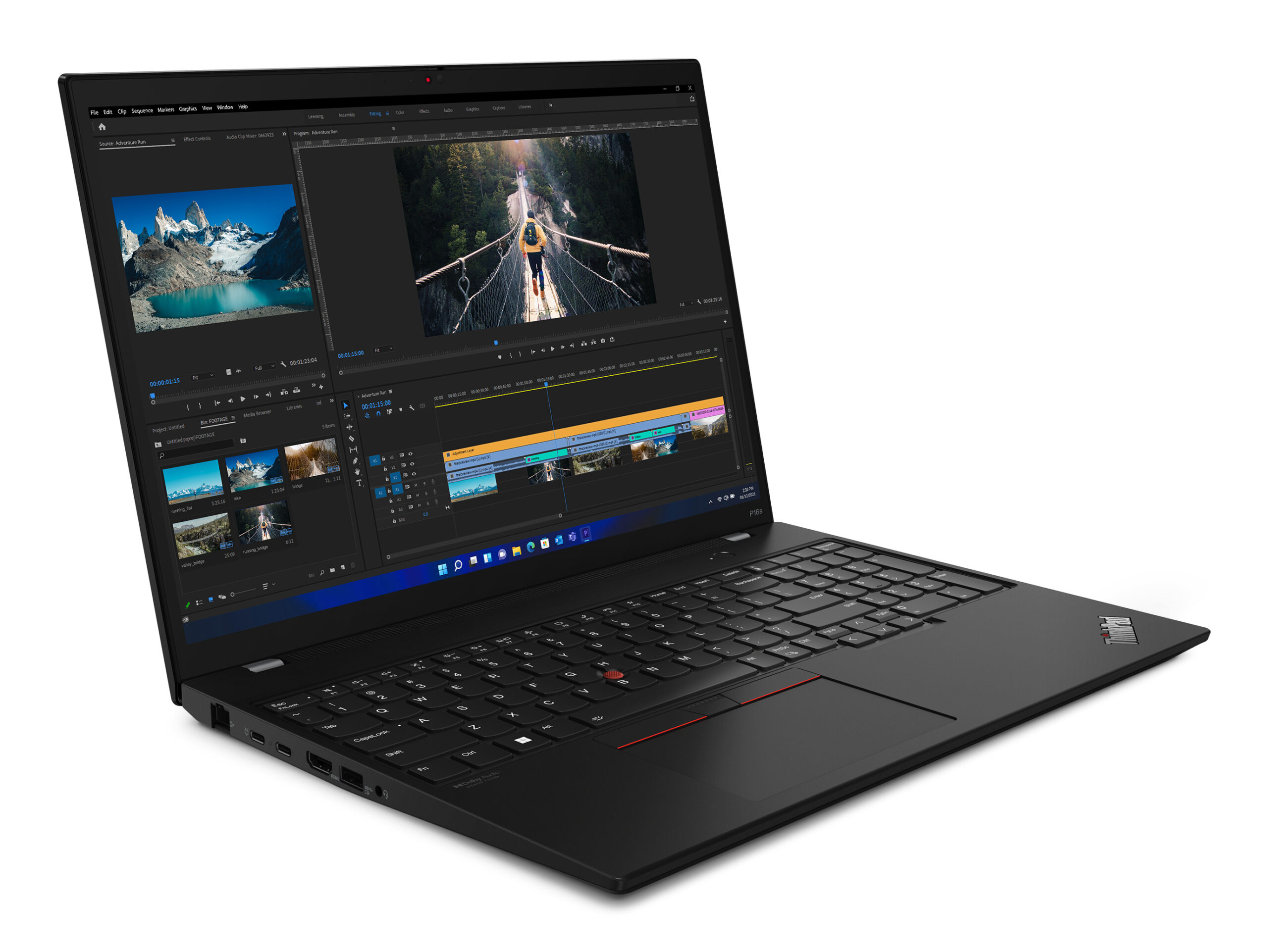 Lenovo ThinkPad P16s Gen 2 (AMD) AMD Ryzen™ 7 PRO 7840U Mobilna stacja robocza 40,6 cm (16") Ekran dotykowy WUXGA 32 GB LPDDR5x-SDRAM 1 TB SSD Wi-Fi 6E (802.11ax) Windows 11 Pro Niemiecki Czarny - obrazek 5