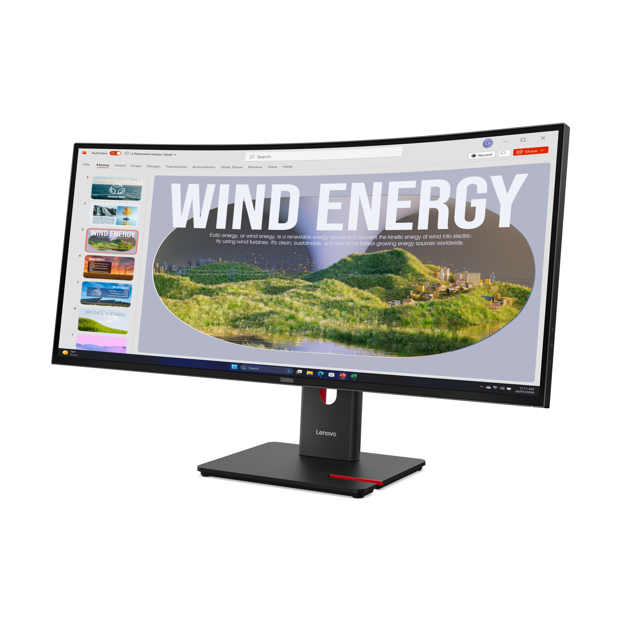 Lenovo ThinkVision T34WD-40 monitor komputerowy 86,4 cm (34") 3440 x 1440 px Wide Quad HD+ LED Czarny - obrazek 2