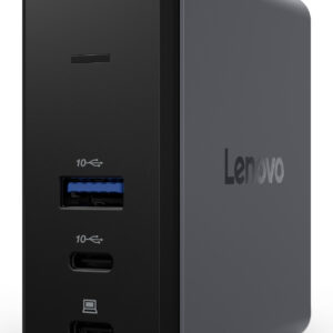 Lenovo X9 Charging GaN Dock Przewodowa USB 3.2 Gen 2 (3.1 Gen 2) Type-C Szary