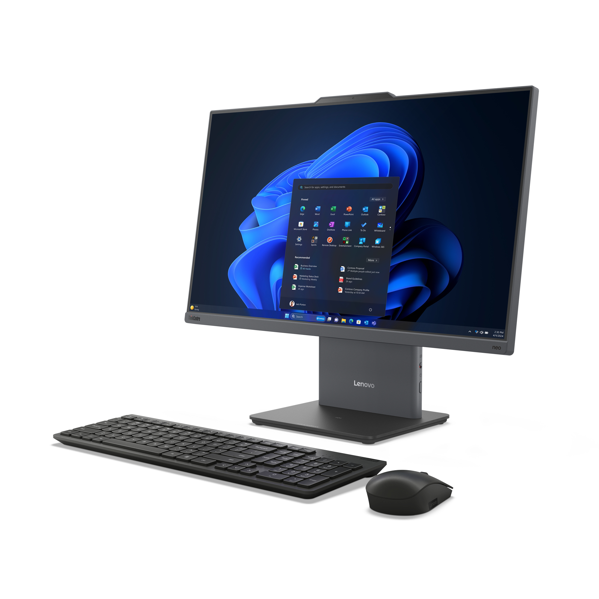 Lenovo ThinkCentre neo 50a 24 Gen 5 Intel® Core™ i7 i7-13620H 60,5 cm (23.8") 1920 x 1080 px All-in-One PC 16 GB DDR5-SDRAM 1 TB SSD Windows 11 Pro Wi-Fi 6 (802.11ax) Szary - obrazek 2