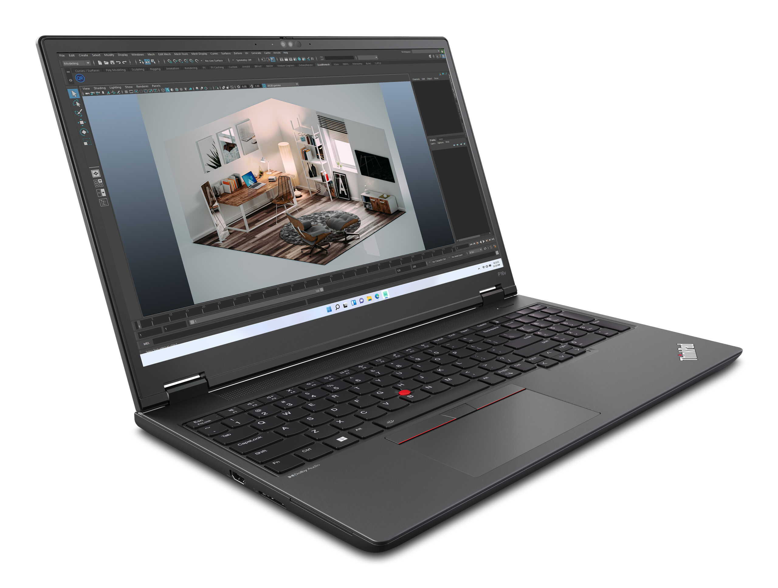 Lenovo ThinkPad P16v Gen 1 (AMD) AMD Ryzen™ 9 PRO 7940HS Mobilna stacja robocza 40,6 cm (16") WUXGA 32 GB DDR5-SDRAM 1 TB SSD NVIDIA RTX 2000 Ada Wi-Fi 6E (802.11ax) Windows 11 Pro Angielski Czarny - obrazek 3