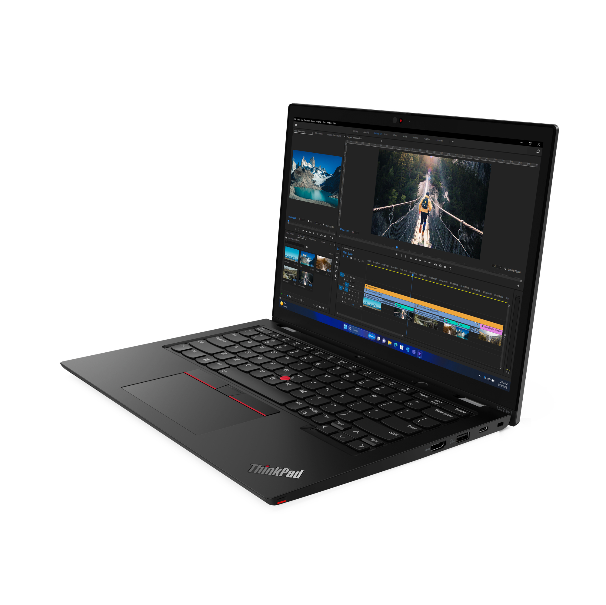 Lenovo ThinkPad L13 2-in-1 Gen 5 (Intel) Intel Core Ultra 5 125U Hybryda (2w1) 33,8 cm (13.3") Ekran dotykowy WUXGA 16 GB LPDDR5-SDRAM 512 GB SSD Wi-Fi 6E (802.11ax) Windows 11 Pro Angielski Czarny - obrazek 4