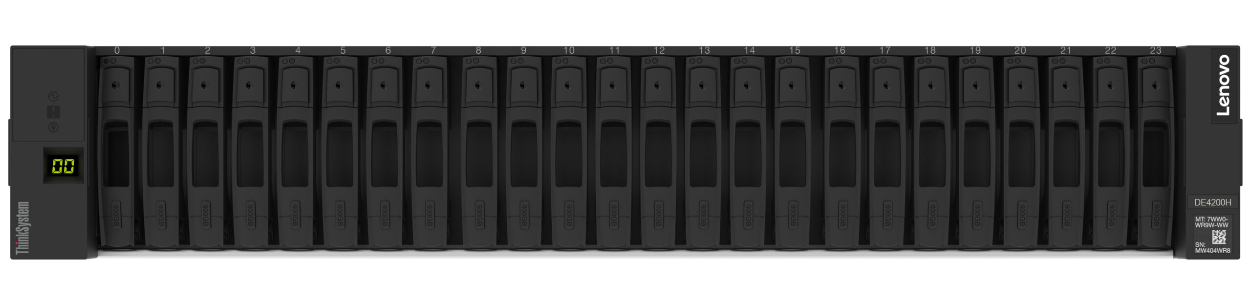 Lenovo ThinkSystem DE4200H 2U24 macierz dyskowa Rack (2U) Czarny
