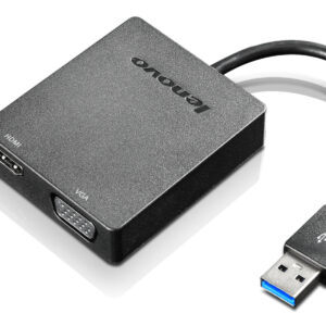Lenovo Universal USB 3.0 to VGA/HDMI zewnętrzna karta graficzna usb Czarny