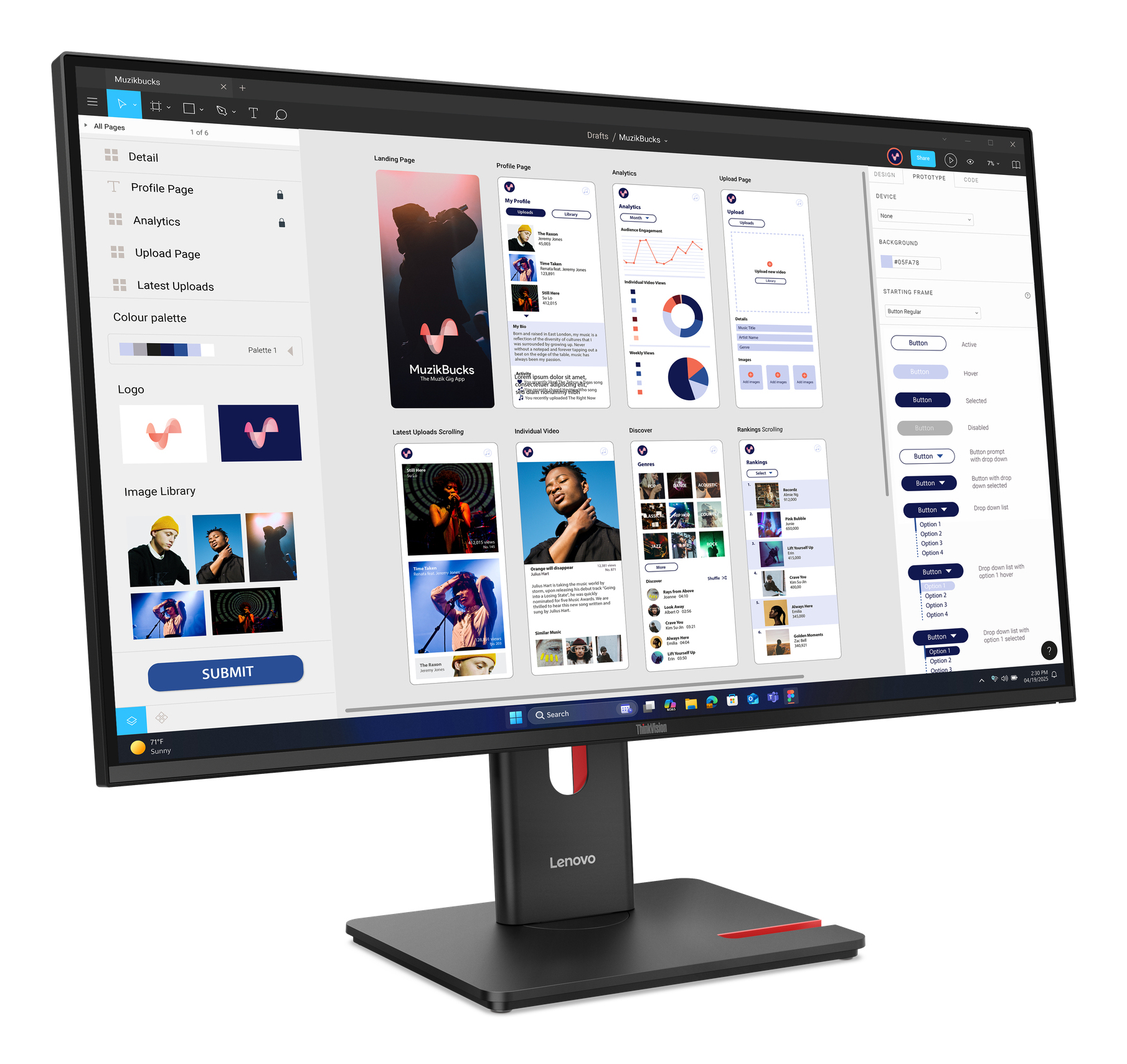 Lenovo ThinkVision T32UD-40 monitor komputerowy 80 cm (31.5") 3840 x 2160 px 4K Ultra HD LCD Czarny - obrazek 3