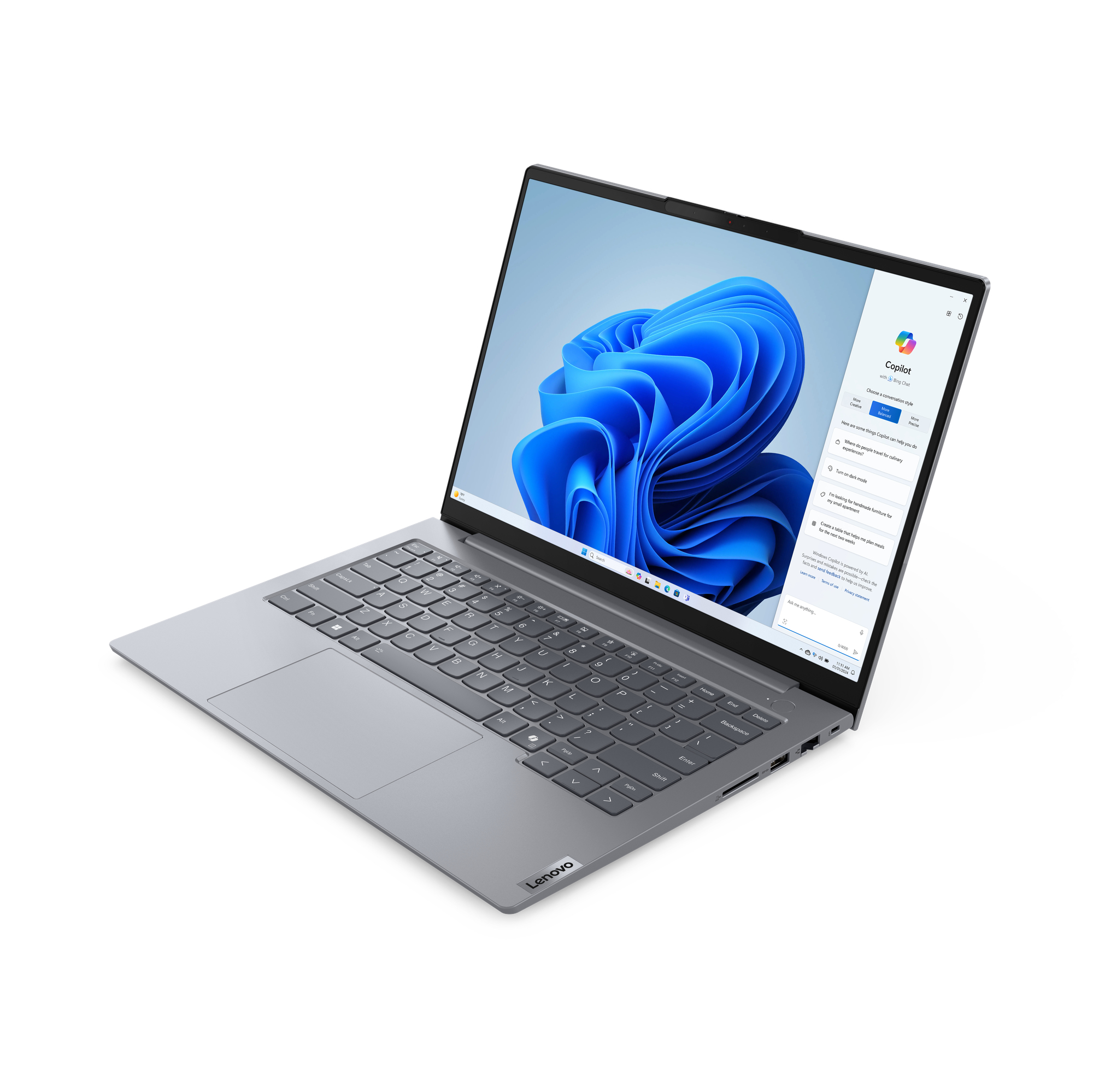 Lenovo ThinkBook 14 G7 ARP AMD Ryzen™ 5 7535HS Laptop 35,6 cm (14") WUXGA 16 GB DDR5-SDRAM 512 GB SSD Wi-Fi 6E (802.11ax) Windows 11 Pro Angielski Szary - obrazek 3