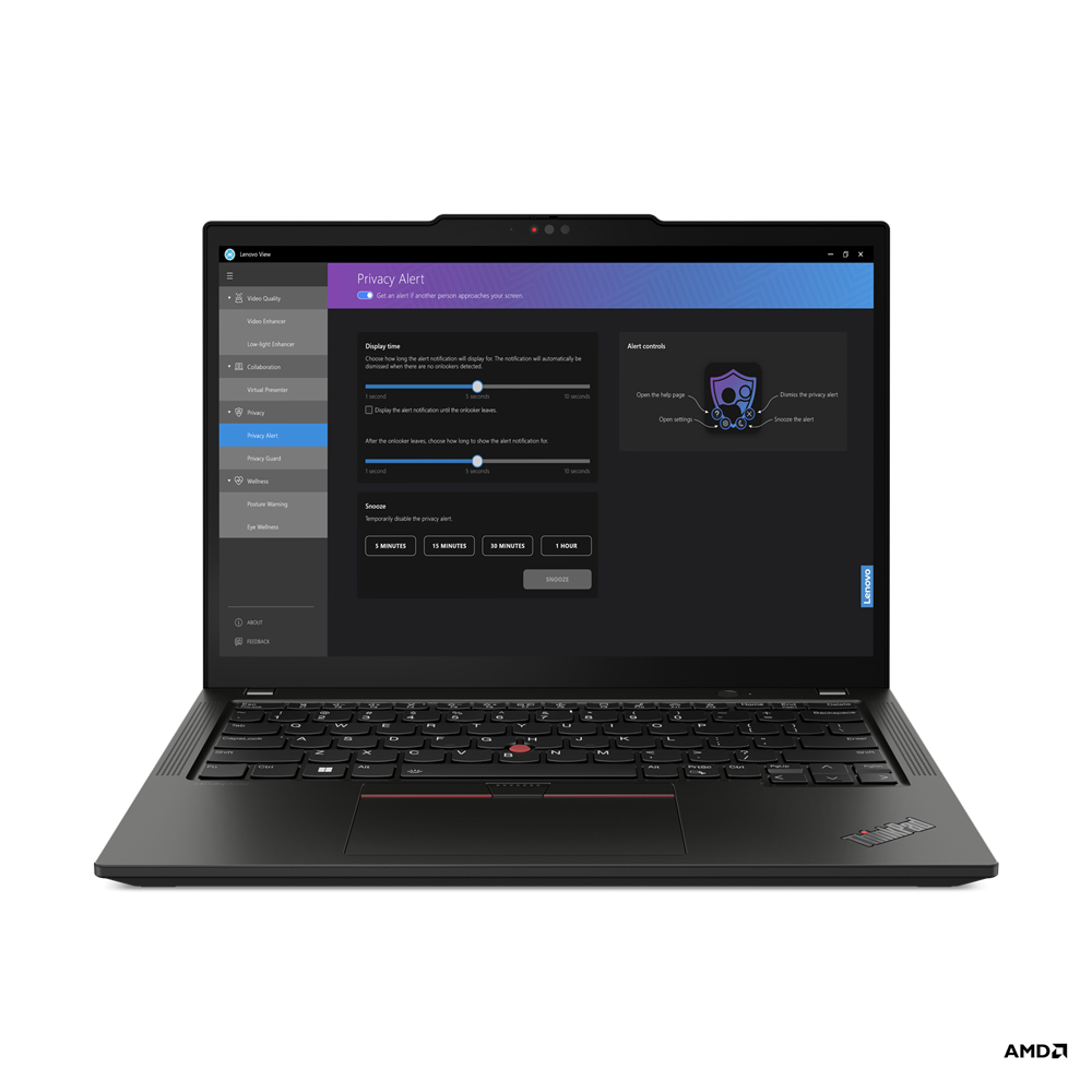 Lenovo ThinkPad X13 Gen 4 (AMD) AMD Ryzen™ 7 PRO 7840U Laptop 33,8 cm (13.3") WUXGA 16 GB LPDDR5x-SDRAM 512 GB SSD Wi-Fi 6E (802.11ax) Windows 11 Pro Francuski Czarny - obrazek 3