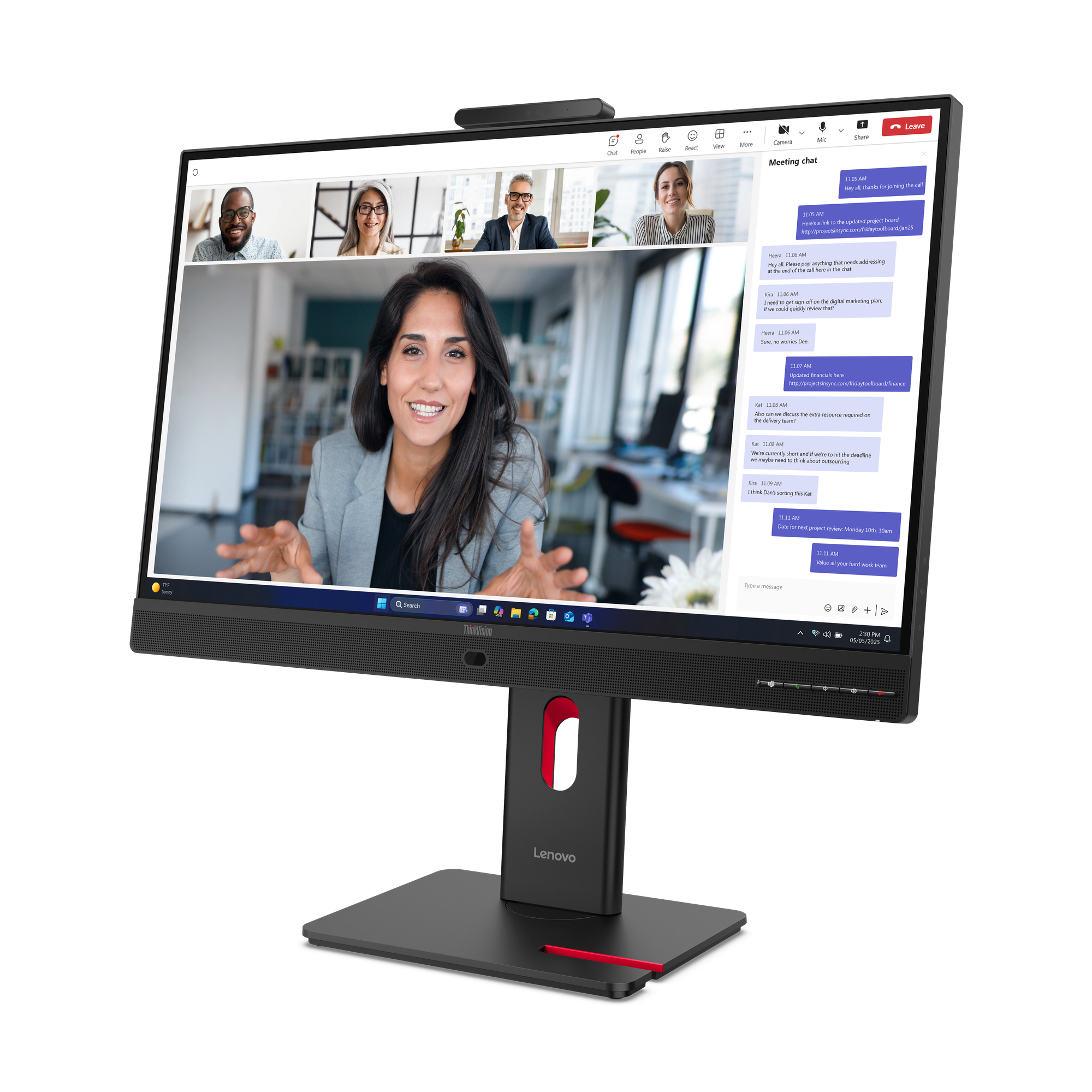 Lenovo ThinkVision T24-4v monitor komputerowy 60,5 cm (23.8") 1920 x 1080 px Full HD LCD Czarny - obrazek 4