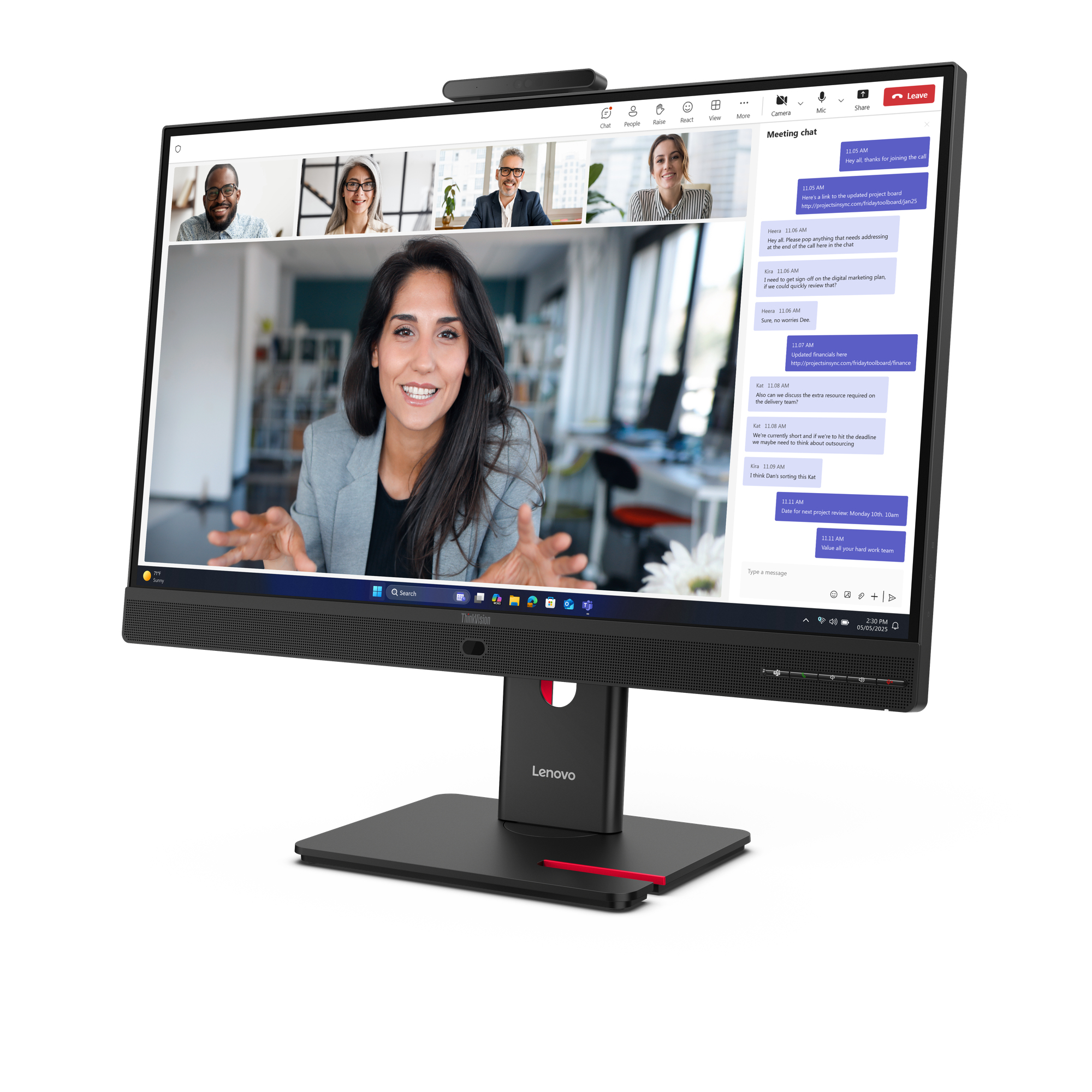 Lenovo ThinkVision T24-4v monitor komputerowy 60,5 cm (23.8") 1920 x 1080 px Full HD LCD Czarny - obrazek 3