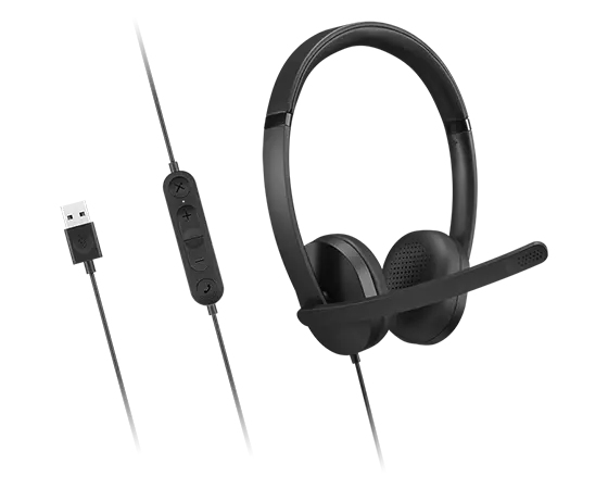 Lenovo 4XD1P83425 słuchawki/zestaw słuchawkowy Przewodowa Opaska na głowę Połączenia/muzyka USB Typu-A Czarny - obrazek 5