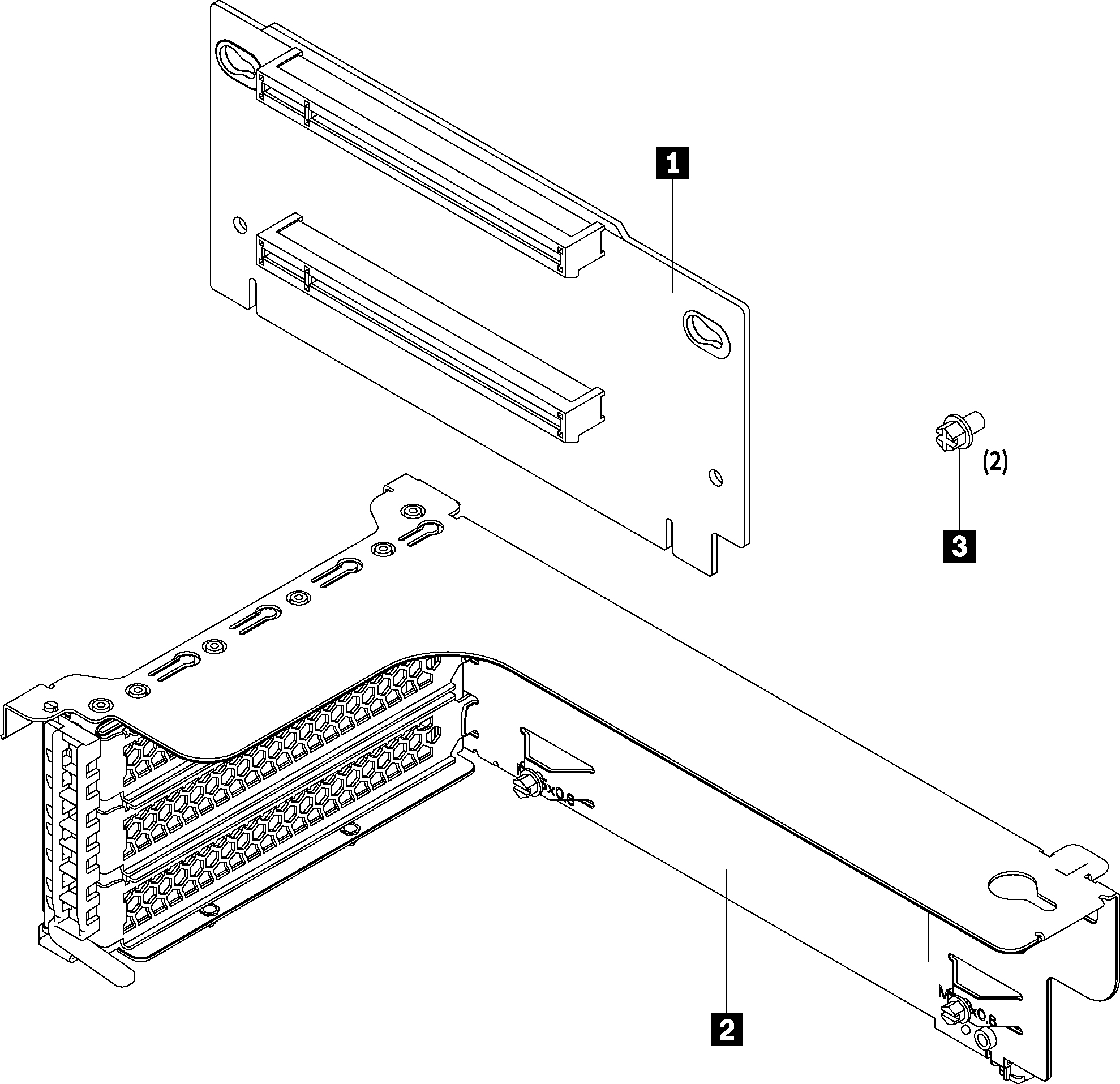 Lenovo ThinkSystem SR550/SR590/SR650 x16/x8 PCIe FH Riser 1 Kit Zestaw do montażu