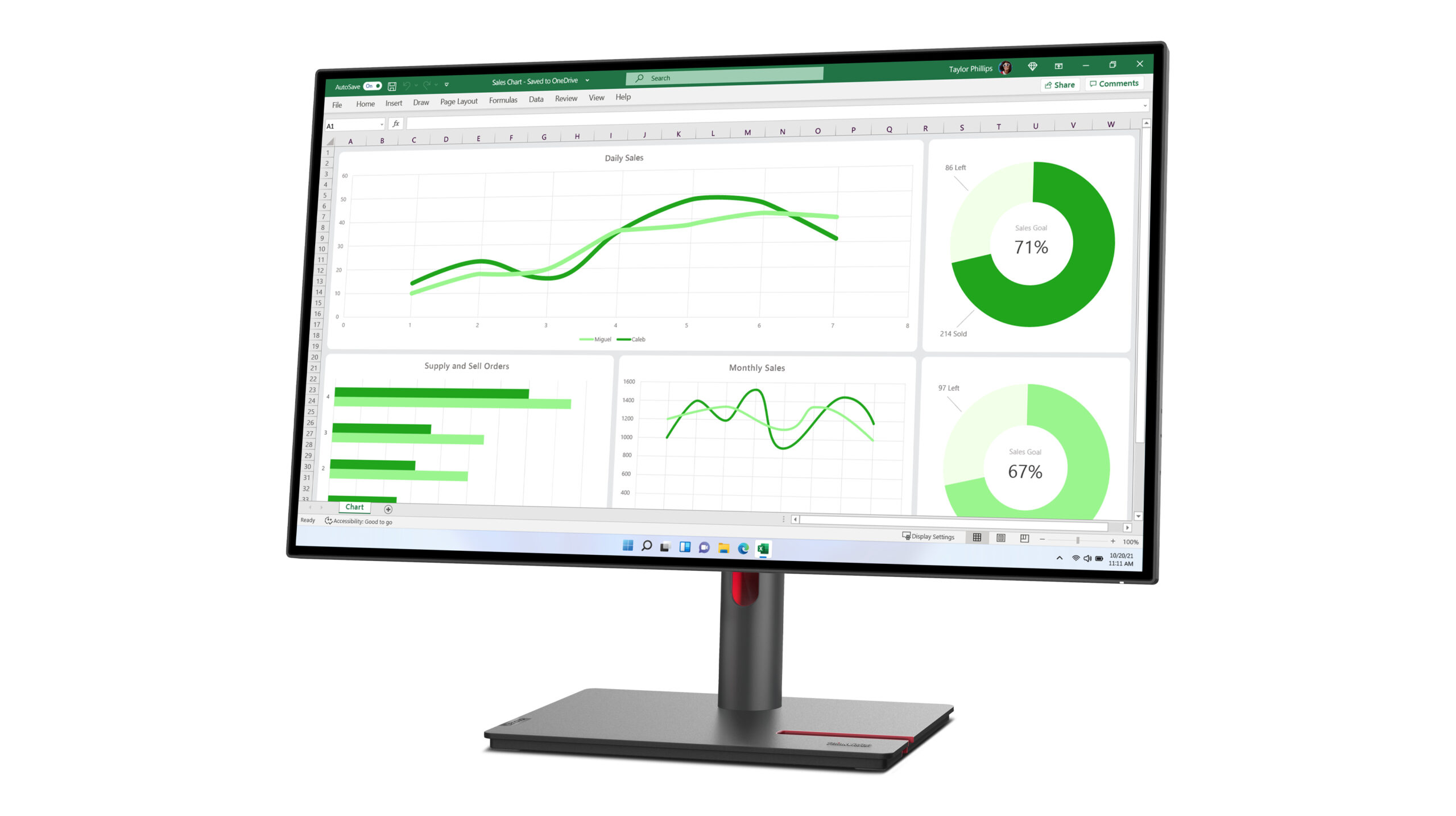 Lenovo ThinkVision P27q-30 monitor komputerowy 68,6 cm (27") 2560 x 1440 px Quad HD LED Czarny - obrazek 4