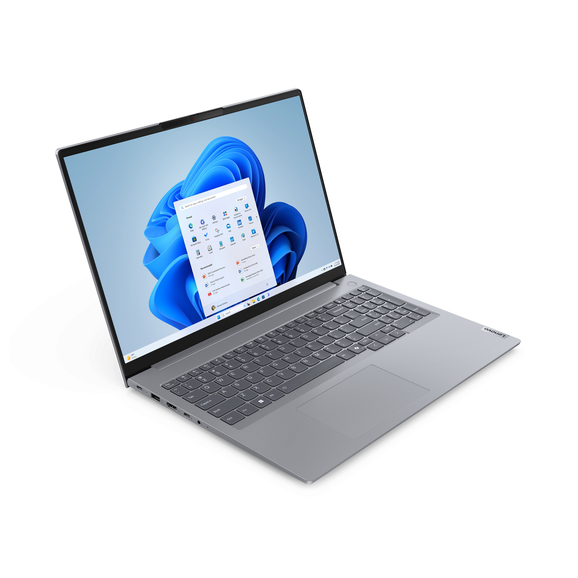 Lenovo ThinkBook 16 G7 IML Intel Core Ultra 5 125U Laptop 40,6 cm (16") WUXGA 16 GB LPDDR5-SDRAM 512 GB SSD Wi-Fi 6E (802.11ax) Windows 11 Pro Angielski Szary - obrazek 2