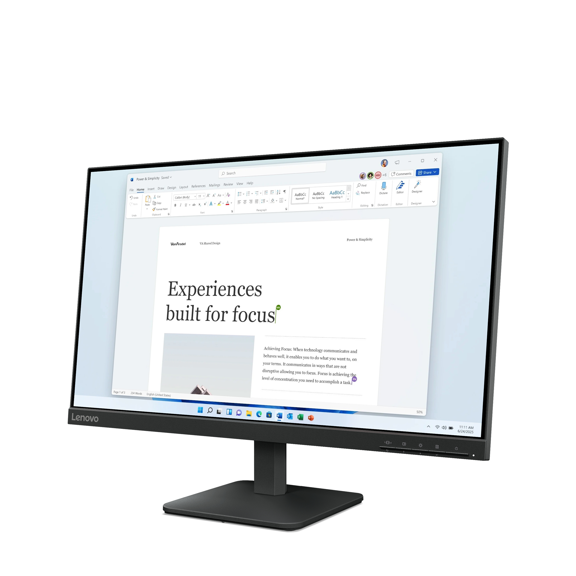 Lenovo L24-4e monitor komputerowy 60,5 cm (23.8") 1920 x 1080 px Full HD LCD Czarny - obrazek 3
