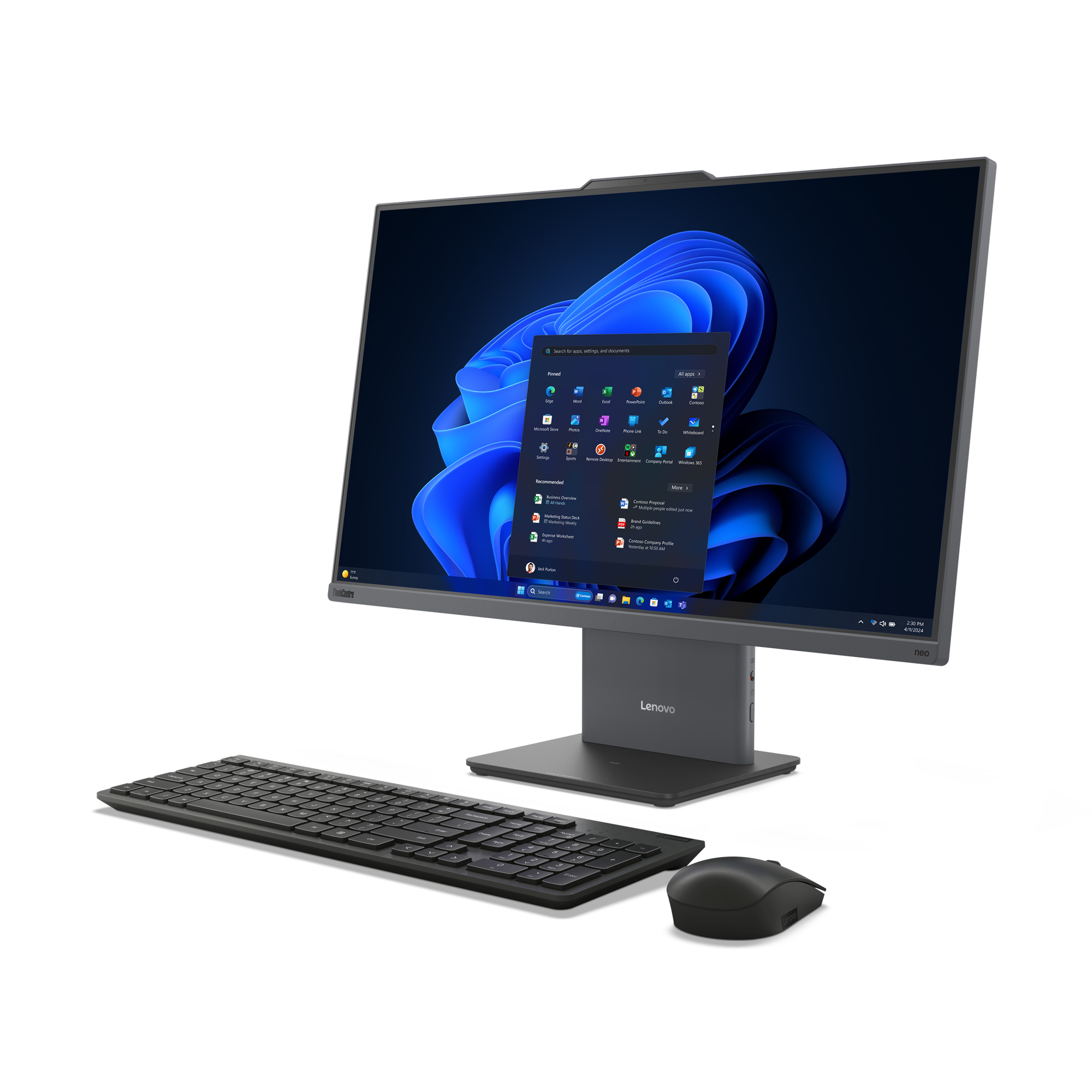 Lenovo ThinkCentre neo 50a 27 Gen 5 Intel® Core™ i3 i3-1315U 68,6 cm (27") 1920 x 1080 px All-in-One PC 16 GB DDR5-SDRAM 512 GB SSD Windows 11 Pro Wi-Fi 6 (802.11ax) Szary - obrazek 2