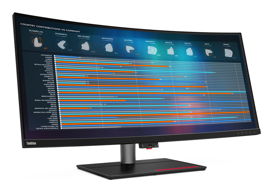 Lenovo ThinkVision P40w-20 monitor komputerowy 100,8 cm (39.7") 5120 x 2160 px 5K Ultra HD LED Czarny