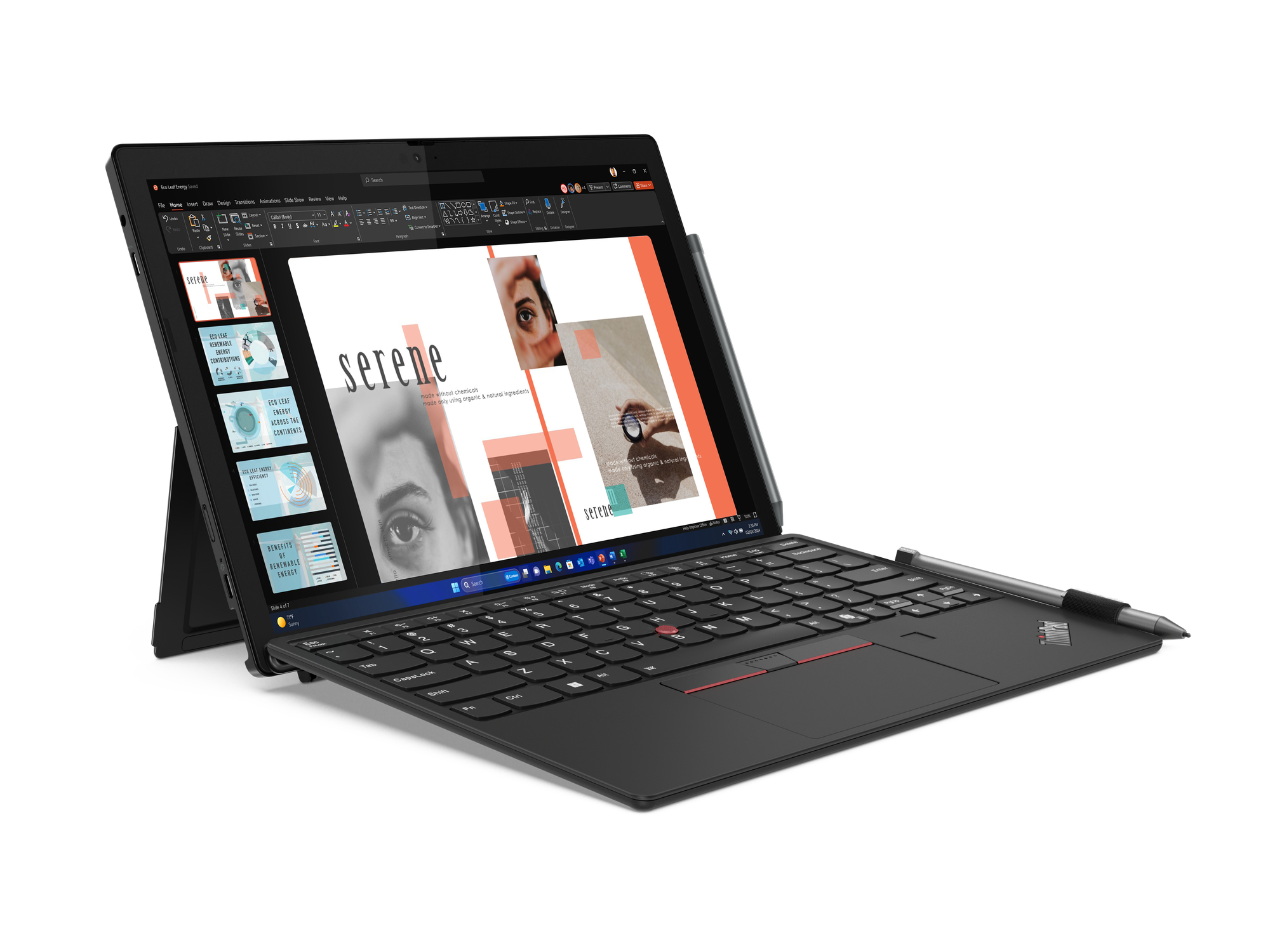 Lenovo ThinkPad X12 Detachable Gen 2 Intel Core Ultra 5 134U Hybryda (2w1) 31,2 cm (12.3") Ekran dotykowy Full HD+ 16 GB LPDDR5x-SDRAM 512 GB SSD Wi-Fi 6E (802.11ax) Windows 11 Pro Niemiecki Czarny - obrazek 2