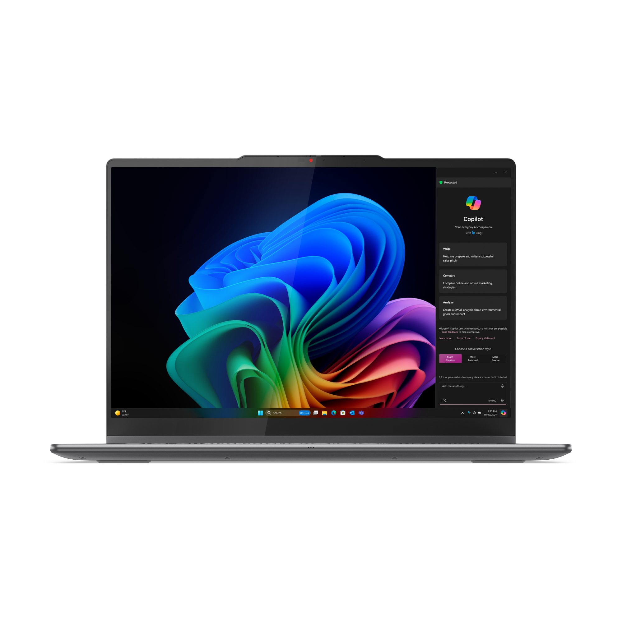 Lenovo Yoga 7 2-in-1 14ILL10 Copilot+ PC Intel Core Ultra 5 226V Hybryda (2w1) 35,6 cm (14") Ekran dotykowy WUXGA 16 GB LPDDR5x-SDRAM 1 TB SSD Wi-Fi 7 (802.11be) Windows 11 Home Angielski Szary - obrazek 2