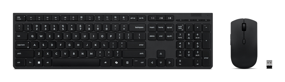 Lenovo 4X31R64316 klawiatura Dołączona myszka Biuro RF Wireless + Bluetooth QWERTY US English Szary
