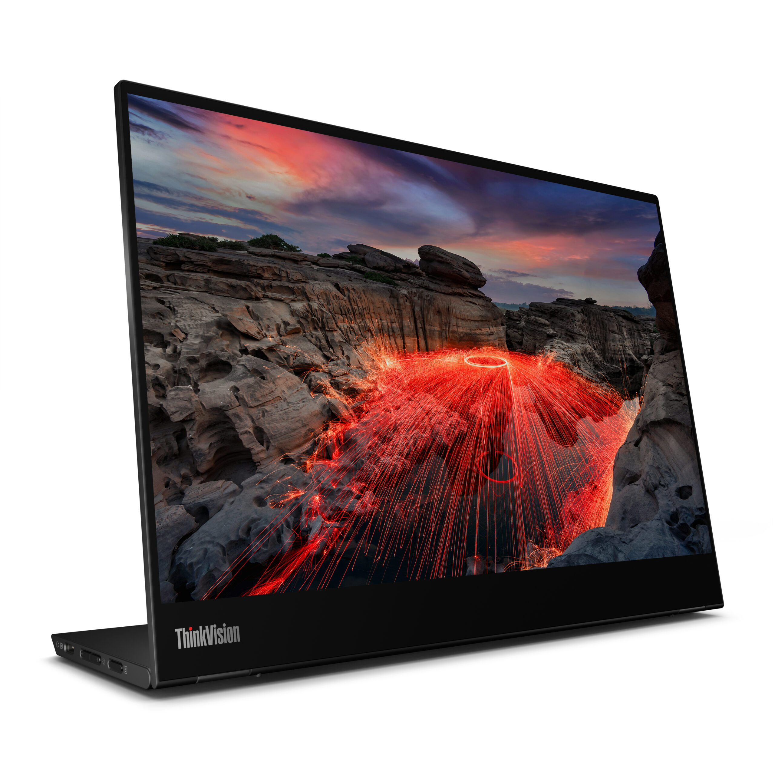 Lenovo ThinkVision M14t Gen 2 monitor komputerowy 35,6 cm (14") 2240 x 1400 px 2.2K LED Ekran dotykowy Czarny - obrazek 2