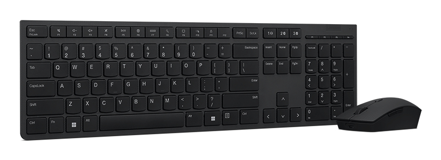 Lenovo 4X31K03968 klawiatura Dołączona myszka Biuro RF Wireless + Bluetooth US English Szary - obrazek 3