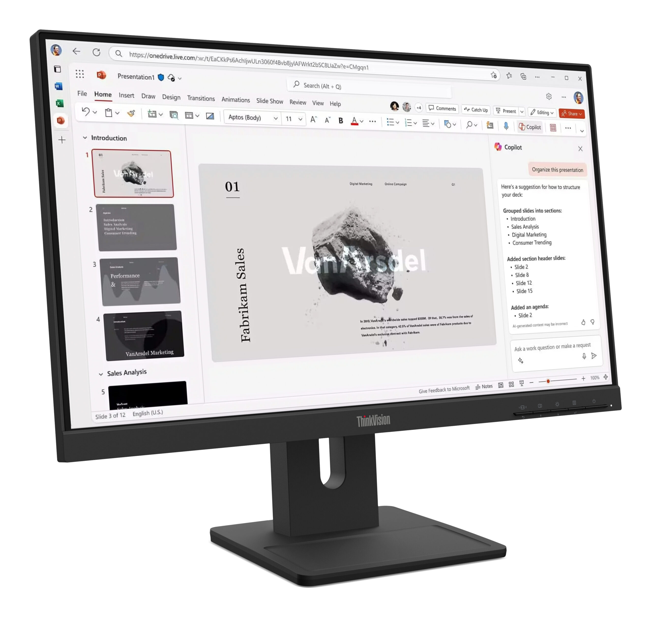 Lenovo ThinkVision E22-40 monitor komputerowy 54,6 cm (21.5") 1920 x 1080 px Full HD LCD Czarny - obrazek 2