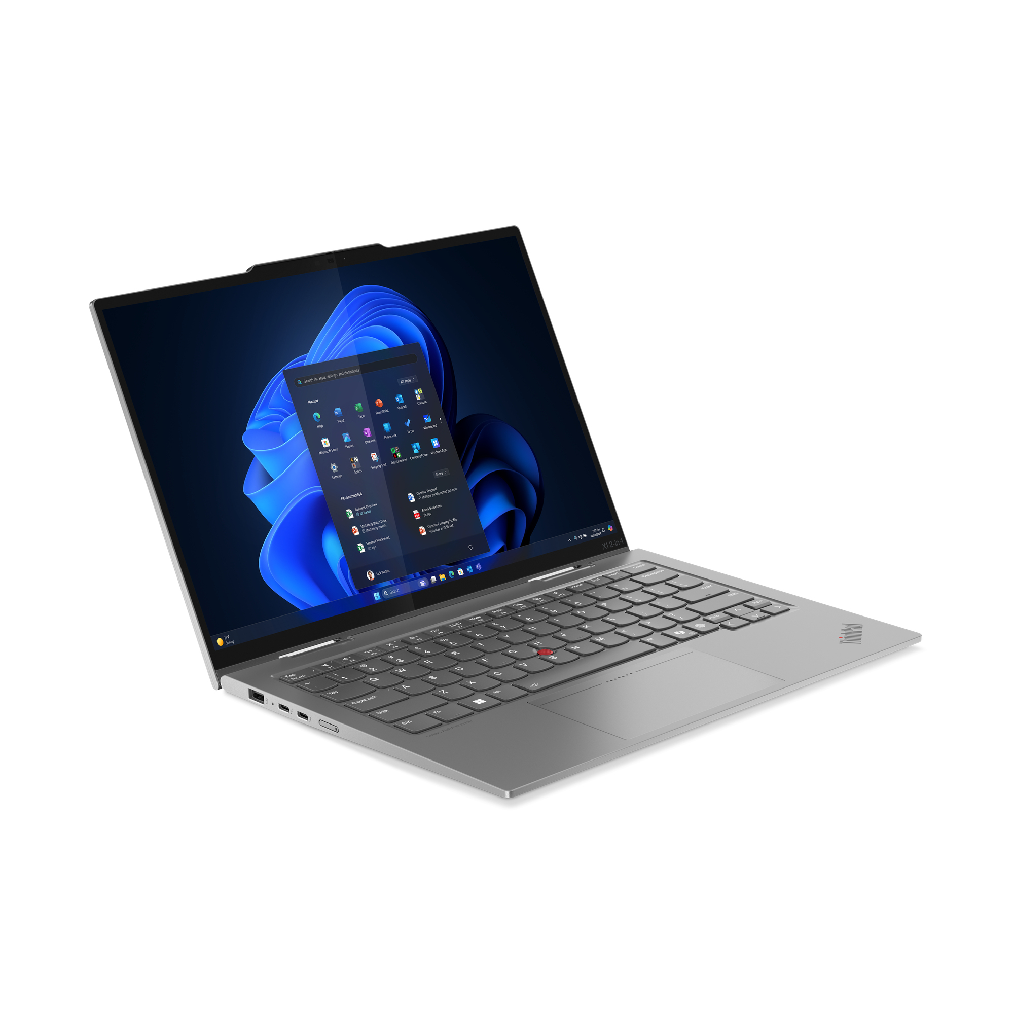 Lenovo ThinkPad X1 2-in-1 Gen 10 Aura Edition Copilot+ PC Intel Core Ultra 7 258V Hybryda (2w1) 35,6 cm (14") Ekran dotykowy WUXGA 32 GB LPDDR5x-SDRAM 1 TB SSD Wi-Fi 7 (802.11be) Windows 11 Pro Angielski Szary - obrazek 5