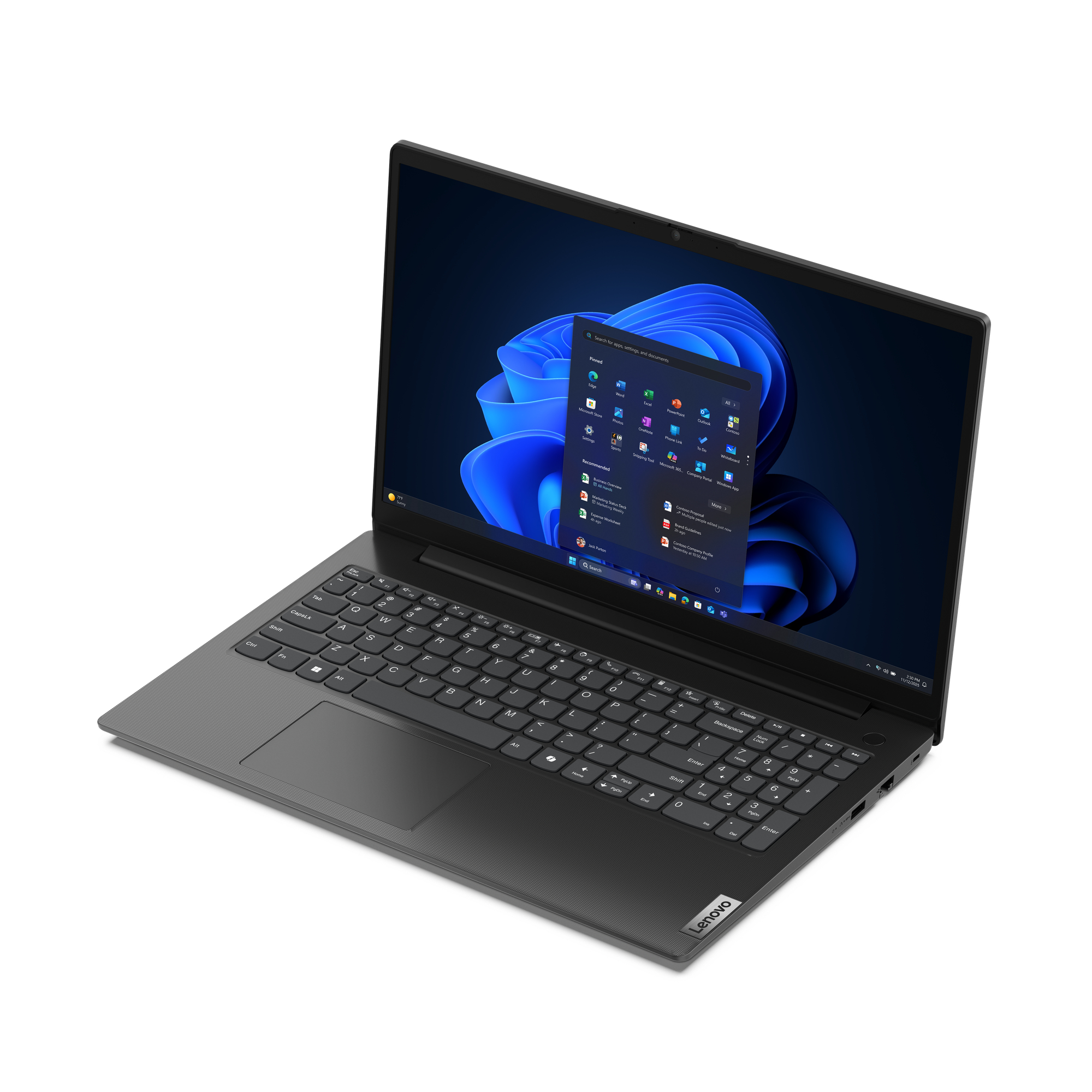 Lenovo V15 G6 ARP AMD Ryzen™ 5 150 Laptop 39,6 cm (15.6") Full HD 16 GB DDR5-SDRAM 512 GB SSD Wi-Fi 6 (802.11ax) Windows 11 Pro Niemiecki Czarny - obrazek 3