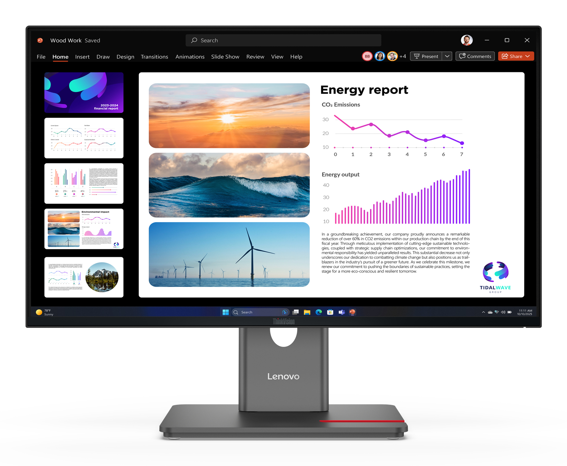 Lenovo ThinkVision P24Q-40 monitor komputerowy 60,5 cm (23.8") 2560 x 1440 px Quad HD LCD Czarny