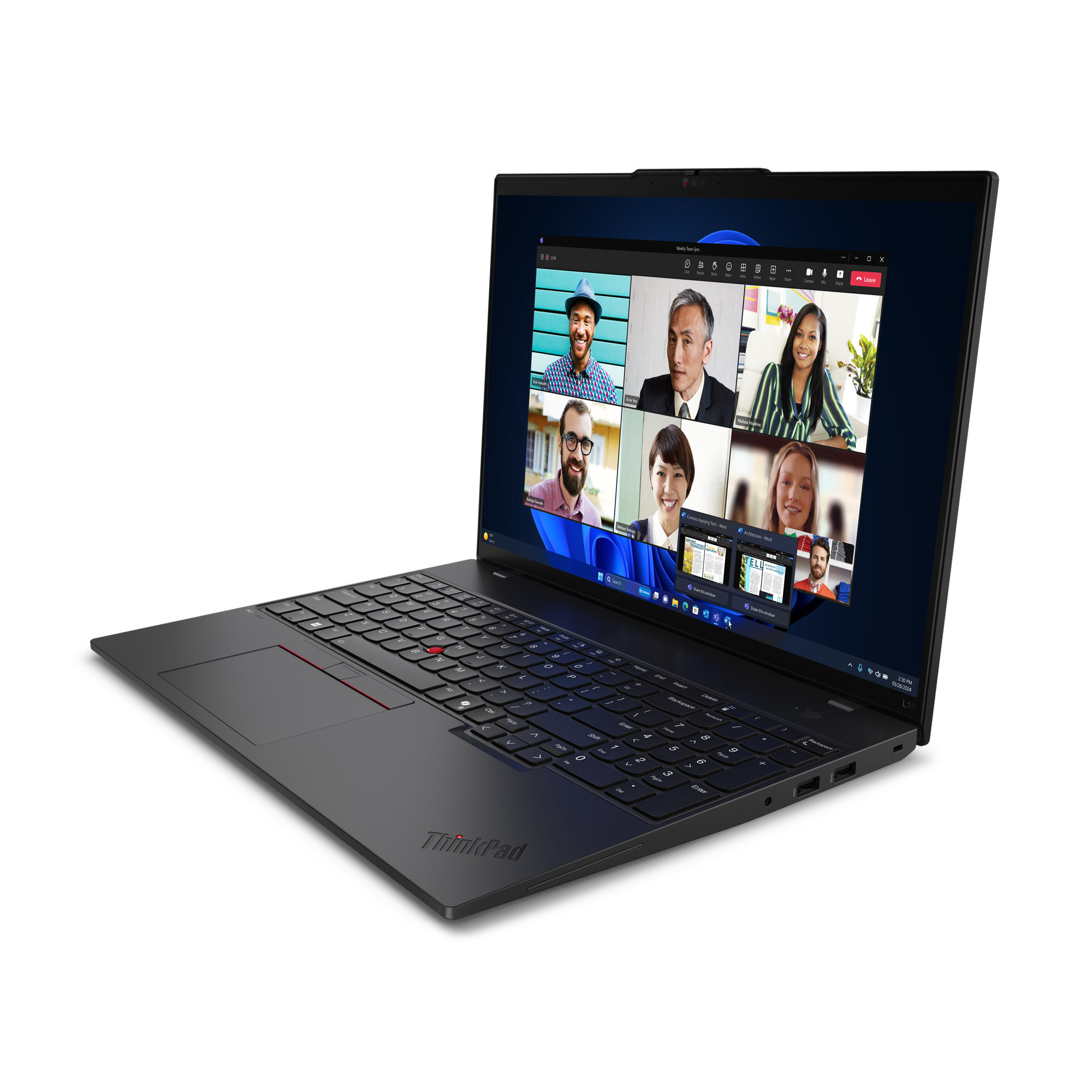 Lenovo ThinkPad L16 Gen 1 (Intel) Intel Core Ultra 5 125U Laptop 40,6 cm (16") WUXGA 16 GB DDR5-SDRAM 512 GB SSD Wi-Fi 6E (802.11ax) Windows 11 Pro Angielski Czarny - obrazek 4