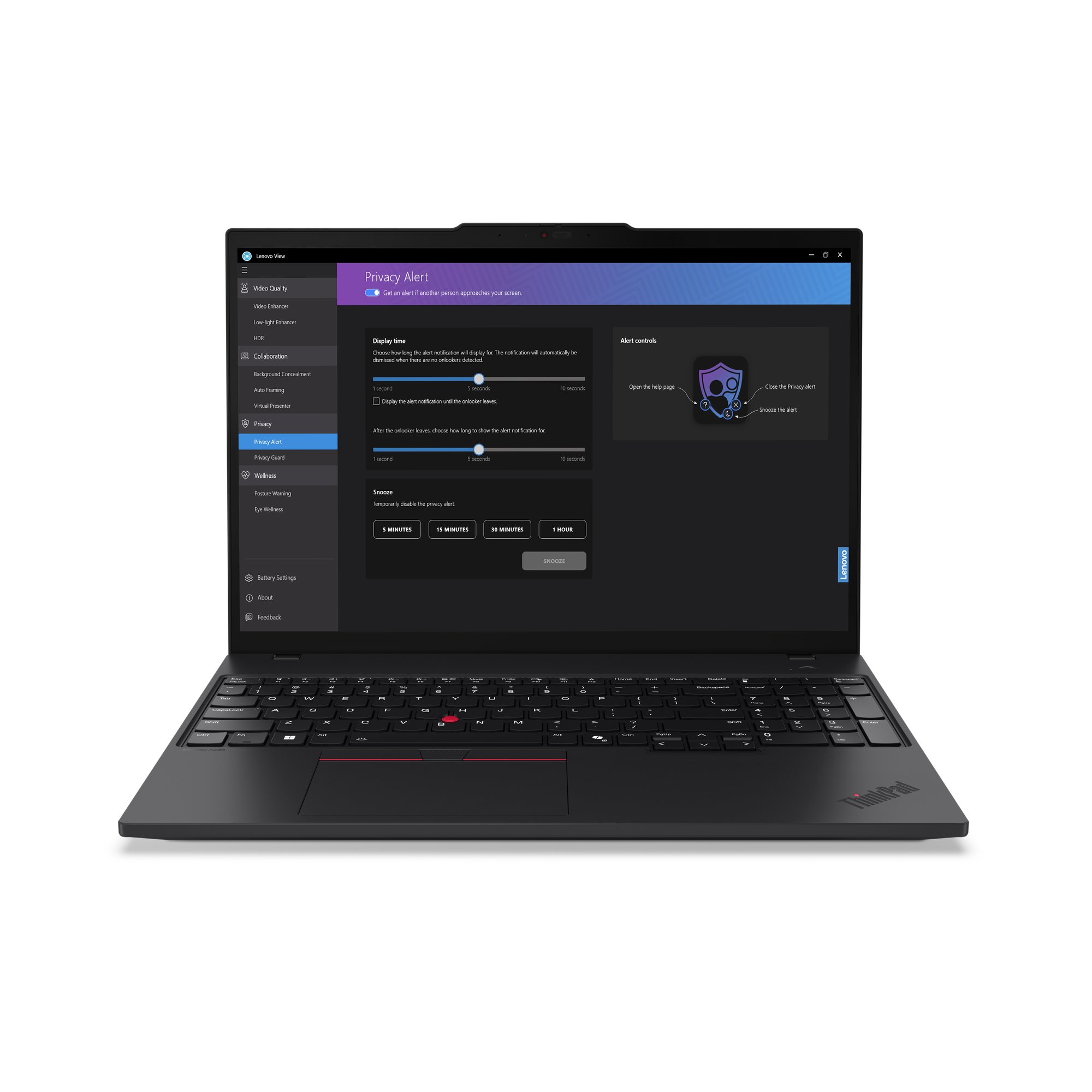 Lenovo ThinkPad T16 Gen 3 Intel Core Ultra 7 155U Laptop 40,6 cm (16") Ekran dotykowy WUXGA 32 GB DDR5-SDRAM 1 TB SSD Wi-Fi 6E (802.11ax) Windows 11 Pro Angielski Czarny - obrazek 3