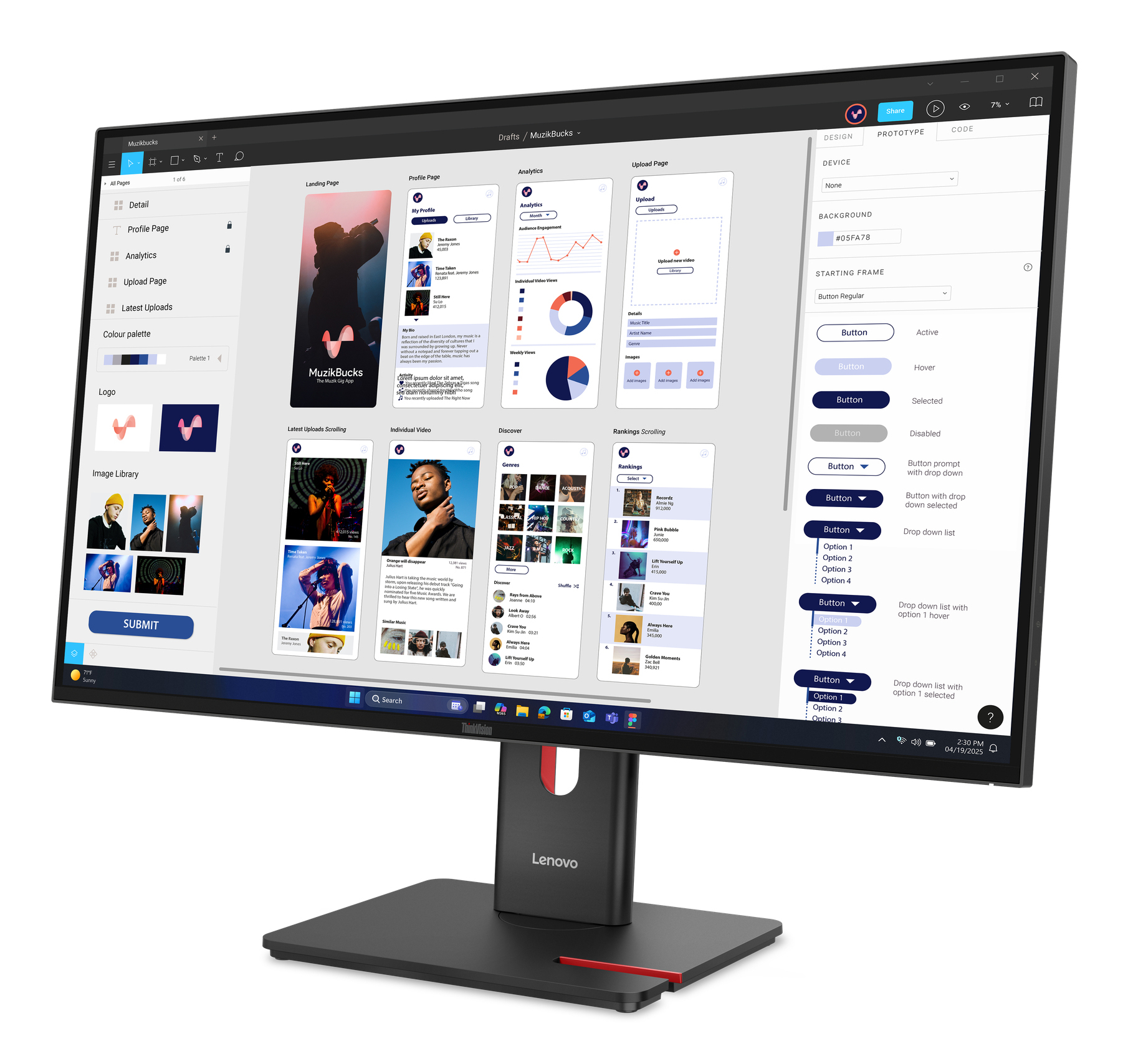 Lenovo ThinkVision T32UD-40 monitor komputerowy 80 cm (31.5") 3840 x 2160 px 4K Ultra HD LCD Czarny - obrazek 2
