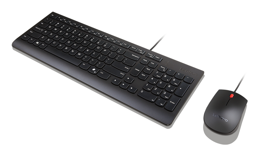 Lenovo Essential Wired Combo Black US Euro klawiatura Dołączona myszka Uniwersalne USB Czarny - obrazek 3