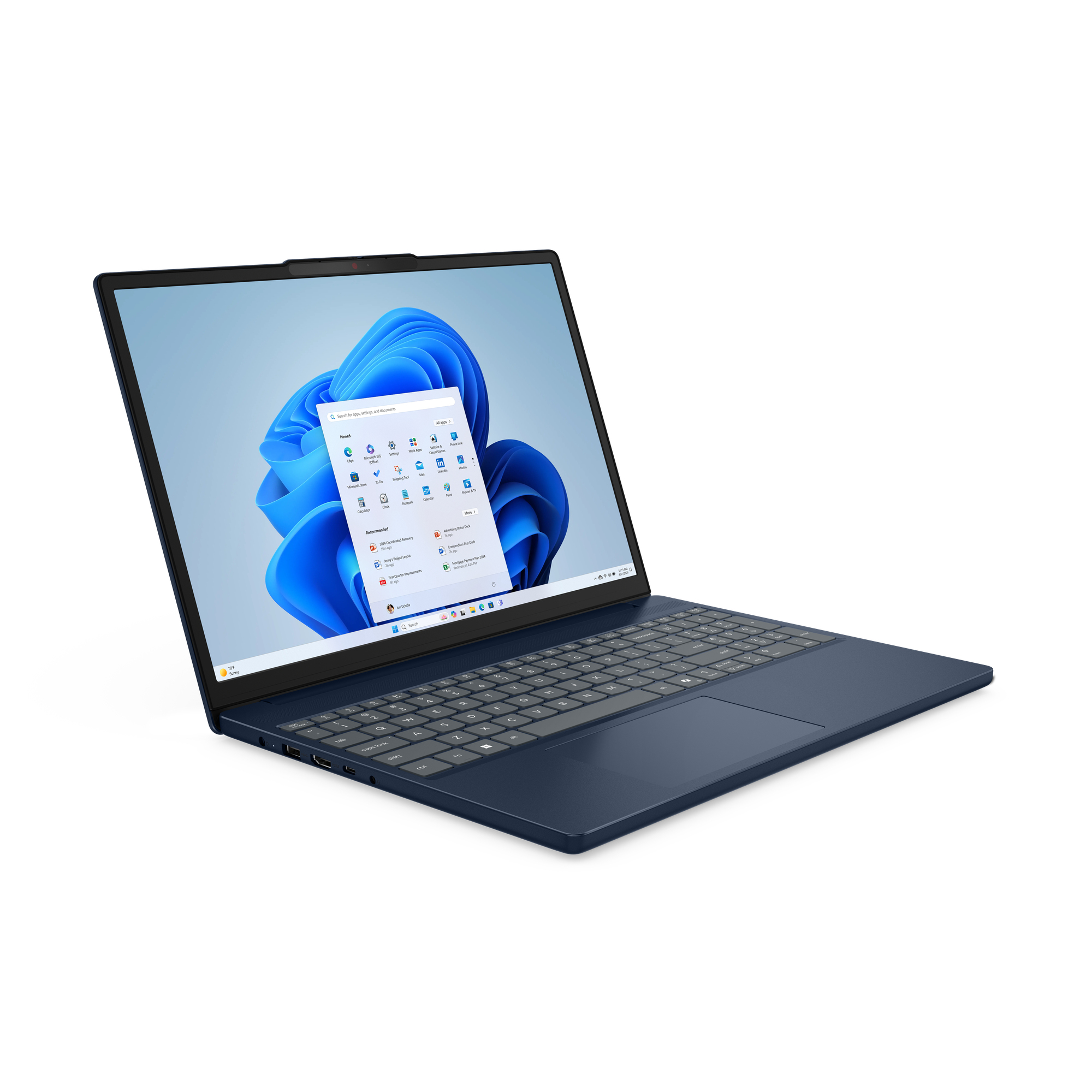 Lenovo IdeaPad Slim 3 15IRH10 Intel® Core™ i5 i5-13420H Laptop 38,9 cm (15.3") WUXGA 16 GB DDR5-SDRAM 512 GB SSD Wi-Fi 6 (802.11ax) Angielski Niebieski - obrazek 4