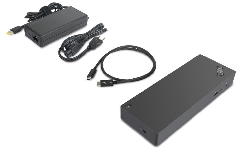 Lenovo 40AN0135EU stacja dokująca Przewodowa Thunderbolt 3 Czarny, Czerwony - obrazek 2