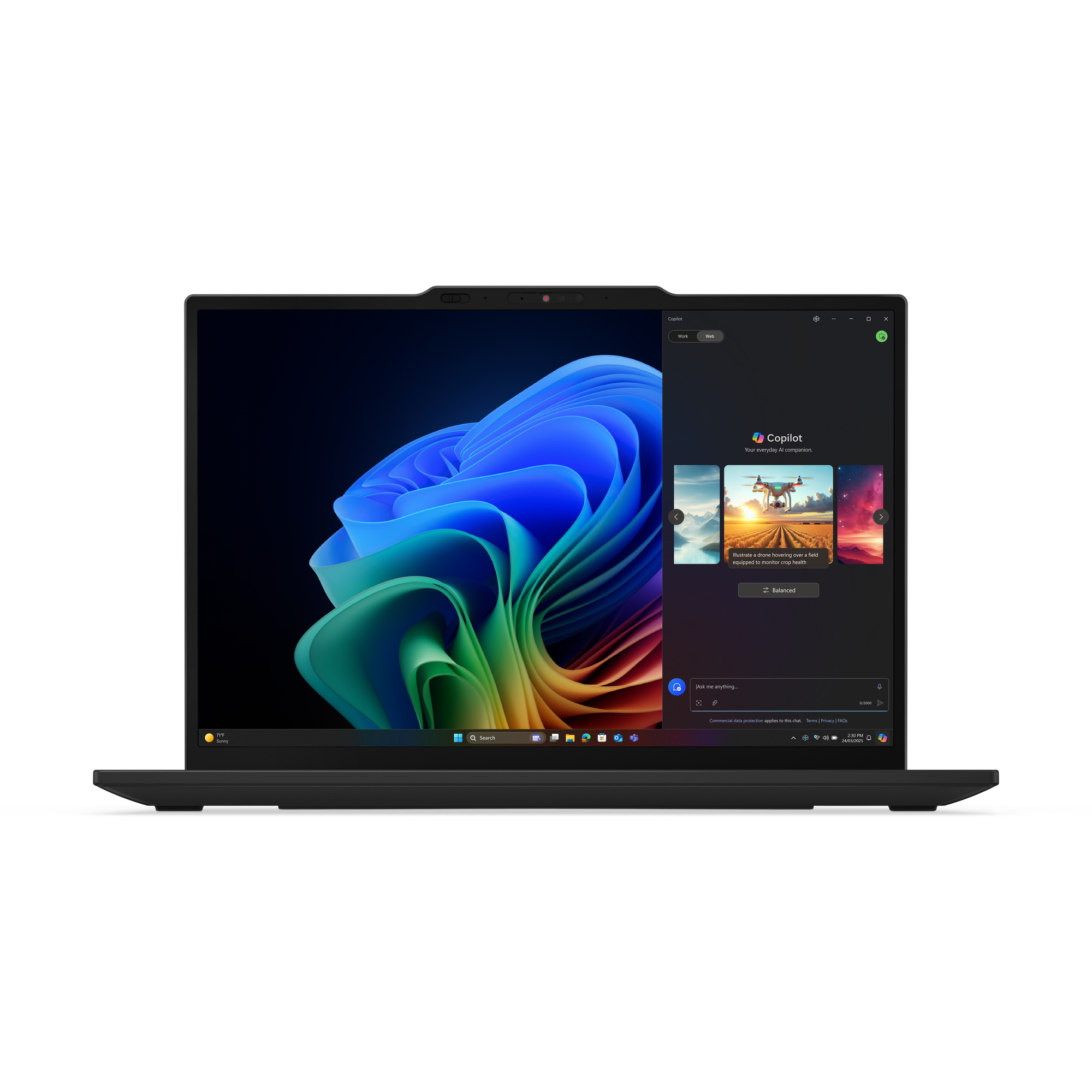 Lenovo ThinkPad X13 Gen 6 (AMD) Copilot+ PC AMD Ryzen AI 7 350 Laptop 33,8 cm (13.3") WUXGA 32 GB LPDDR5x-SDRAM 1 TB SSD Wi-Fi 7 (802.11be) Windows 11 Pro Angielski Czarny - obrazek 2