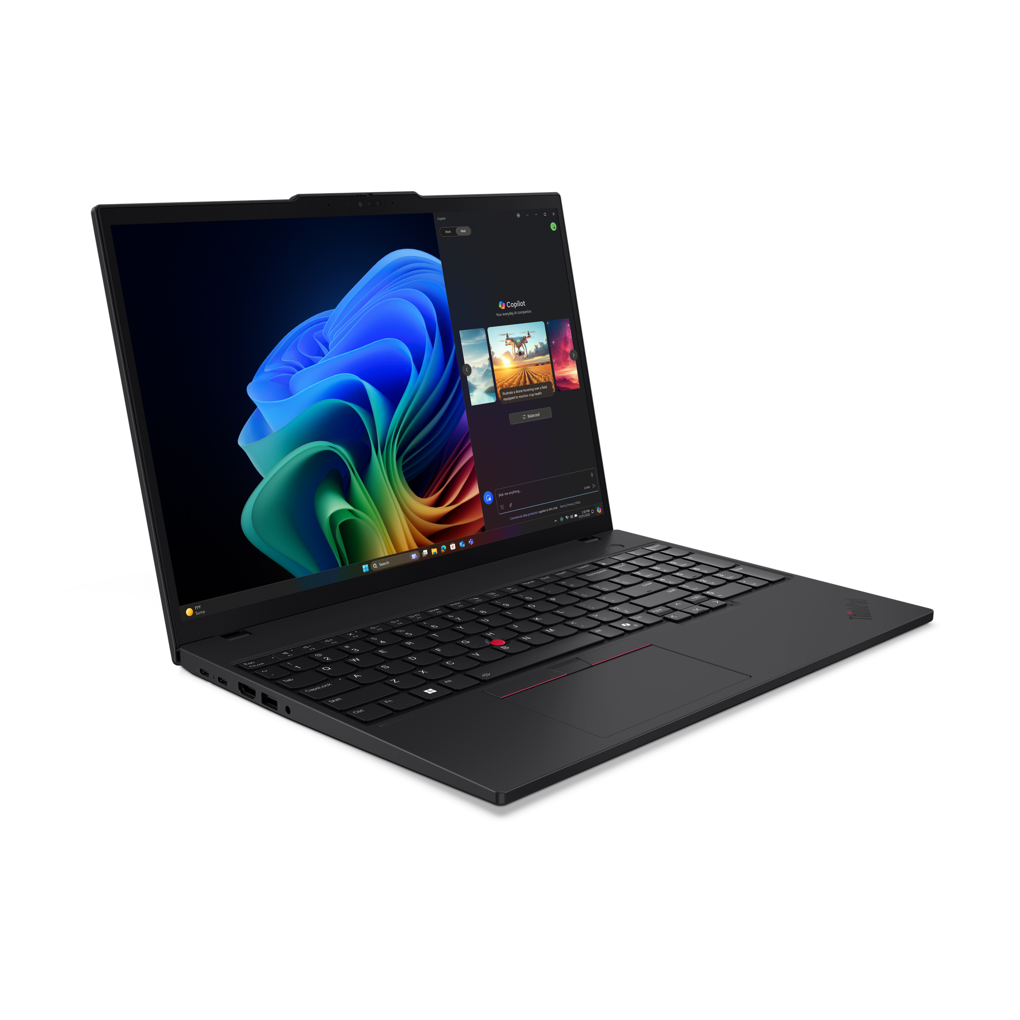 Lenovo ThinkPad T16 Gen 4 (AMD) Copilot+ PC AMD Ryzen AI 7 350 Laptop 40,6 cm (16") WUXGA 64 GB DDR5-SDRAM 1 TB SSD Wi-Fi 7 (802.11be) Windows 11 Pro Niemiecki Czarny - obrazek 4