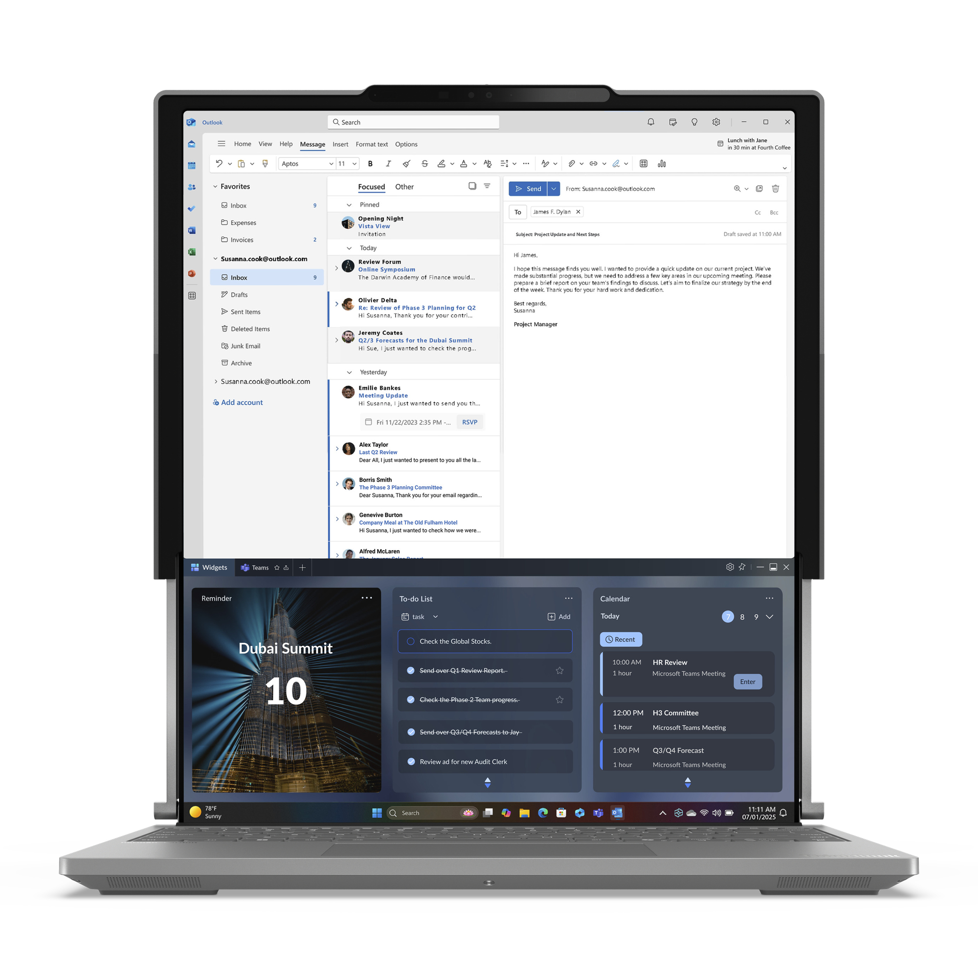 Lenovo ThinkBook Plus G6 Rollable Copilot+ PC Intel Core Ultra 7 258V Laptop 42,4 cm (16.7") 32 GB LPDDR5x-SDRAM 1 TB SSD Wi-Fi 7 (802.11be) Windows 11 Pro Francuski Szary - obrazek 3