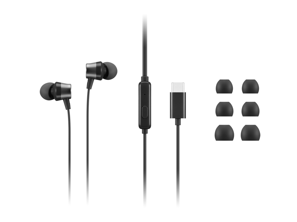 Lenovo 4XD1J77351 słuchawki/zestaw słuchawkowy Przewodowa Douszny Biuro/centrum telefoniczne USB Type-C Czarny