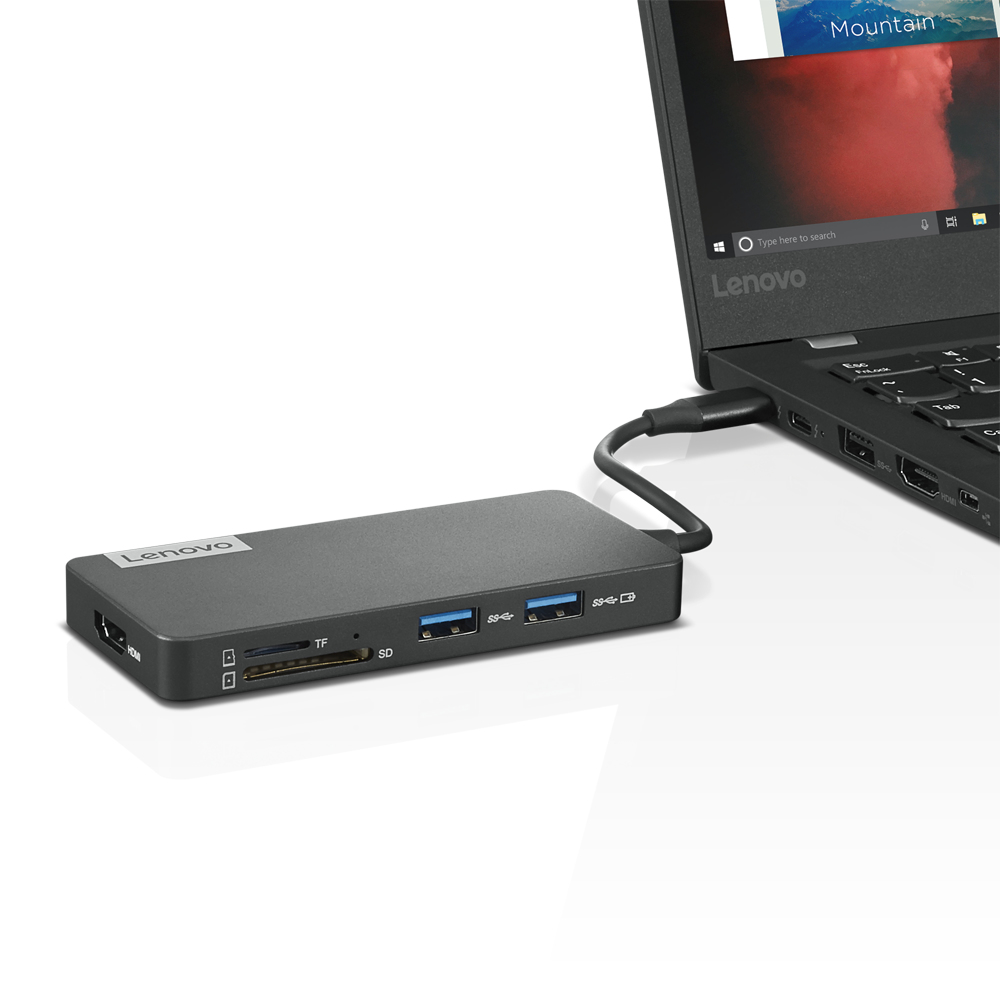 Lenovo GX90T77924 stacja dokująca Przewodowa USB 3.2 Gen 1 (3.1 Gen 1) Type-C Szary - obrazek 4