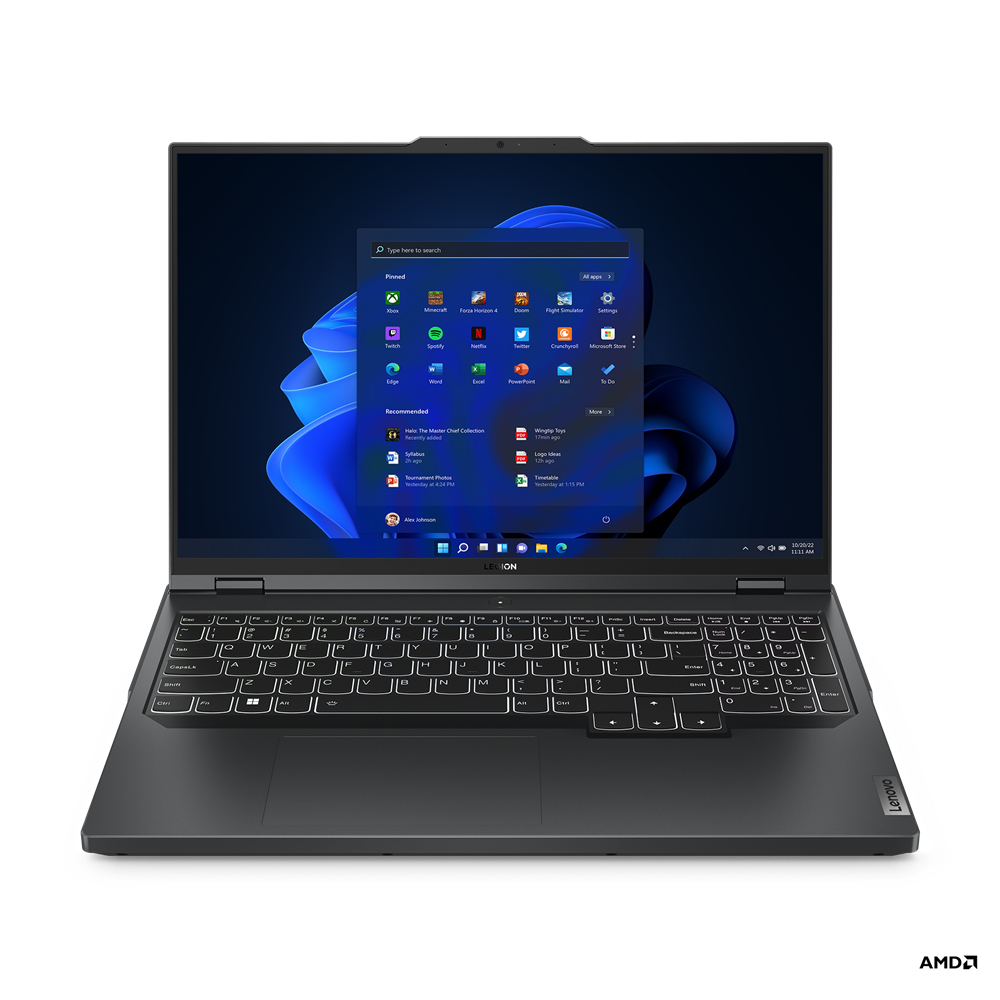 Lenovo Legion Pro 5 16ARX8 AMD Ryzen™ 7 7745HX Laptop 40,6 cm (16") WQXGA 16 GB DDR5-SDRAM 512 GB SSD NVIDIA GeForce RTX 4060 Wi-Fi 6 (802.11ax) Angielski Szary