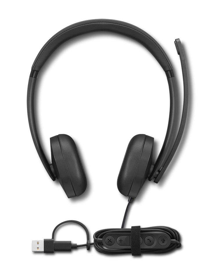 Lenovo VoIP Headset 5000 Zestaw słuchawkowy Przewodowa Opaska na głowę Biuro/centrum telefoniczne USB Type-C Czarny - obrazek 3