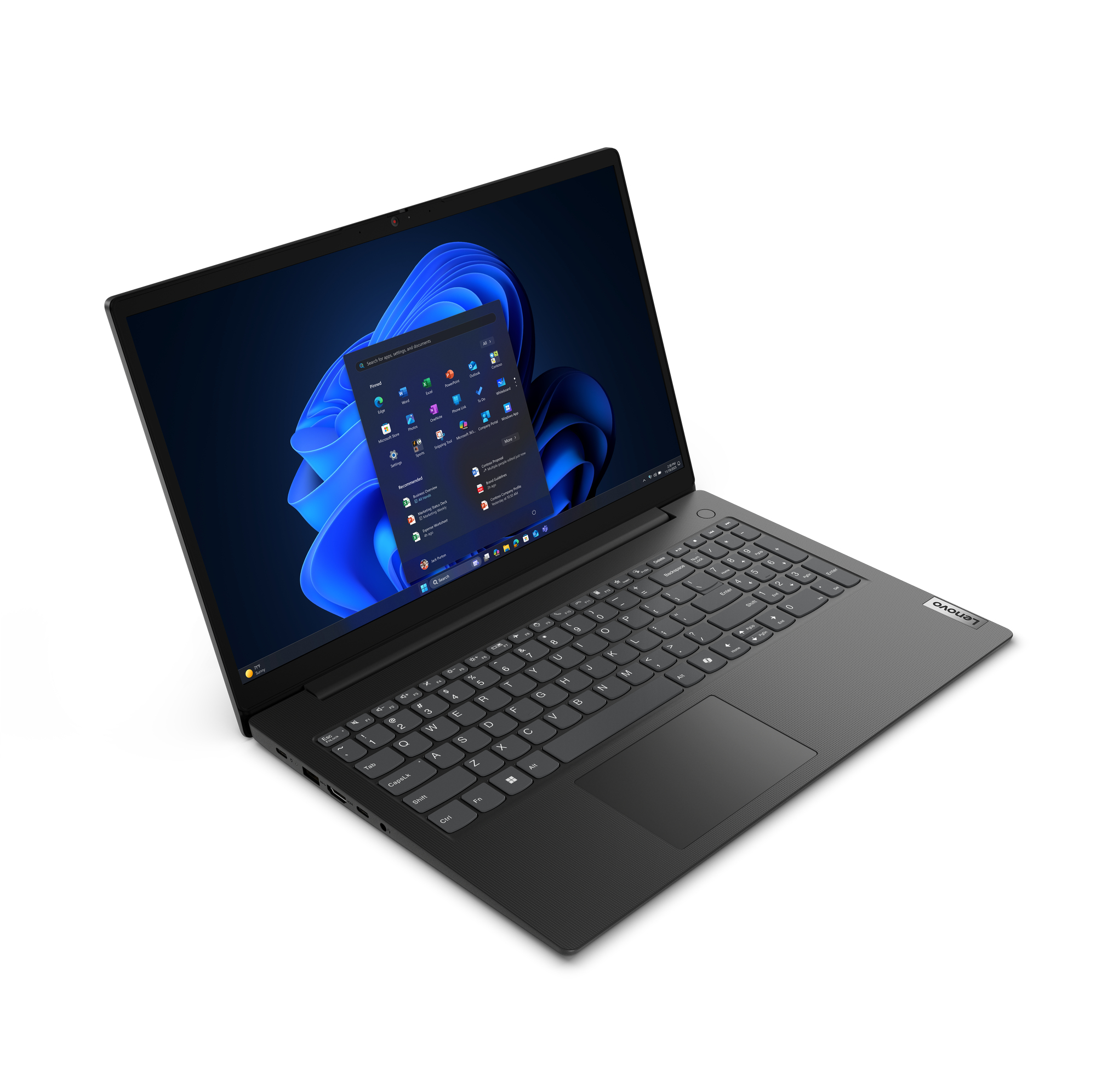 Lenovo V15 G6 ITN Intel® N N100 Laptop 39,6 cm (15.6") Full HD 8 GB DDR5-SDRAM 256 GB SSD Wi-Fi 6 (802.11ax) Włoski Czarny - obrazek 2
